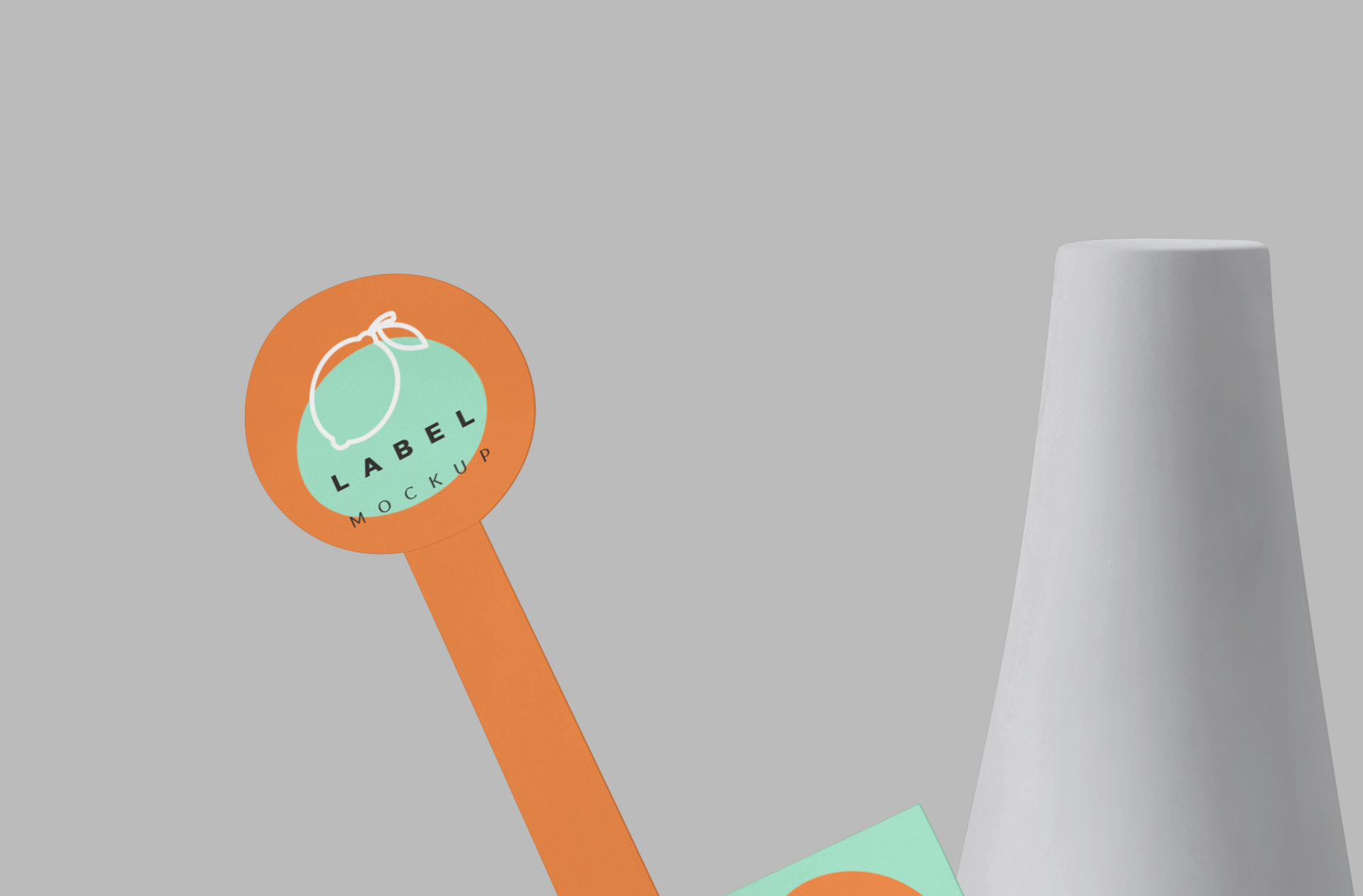 circular product label mock-up