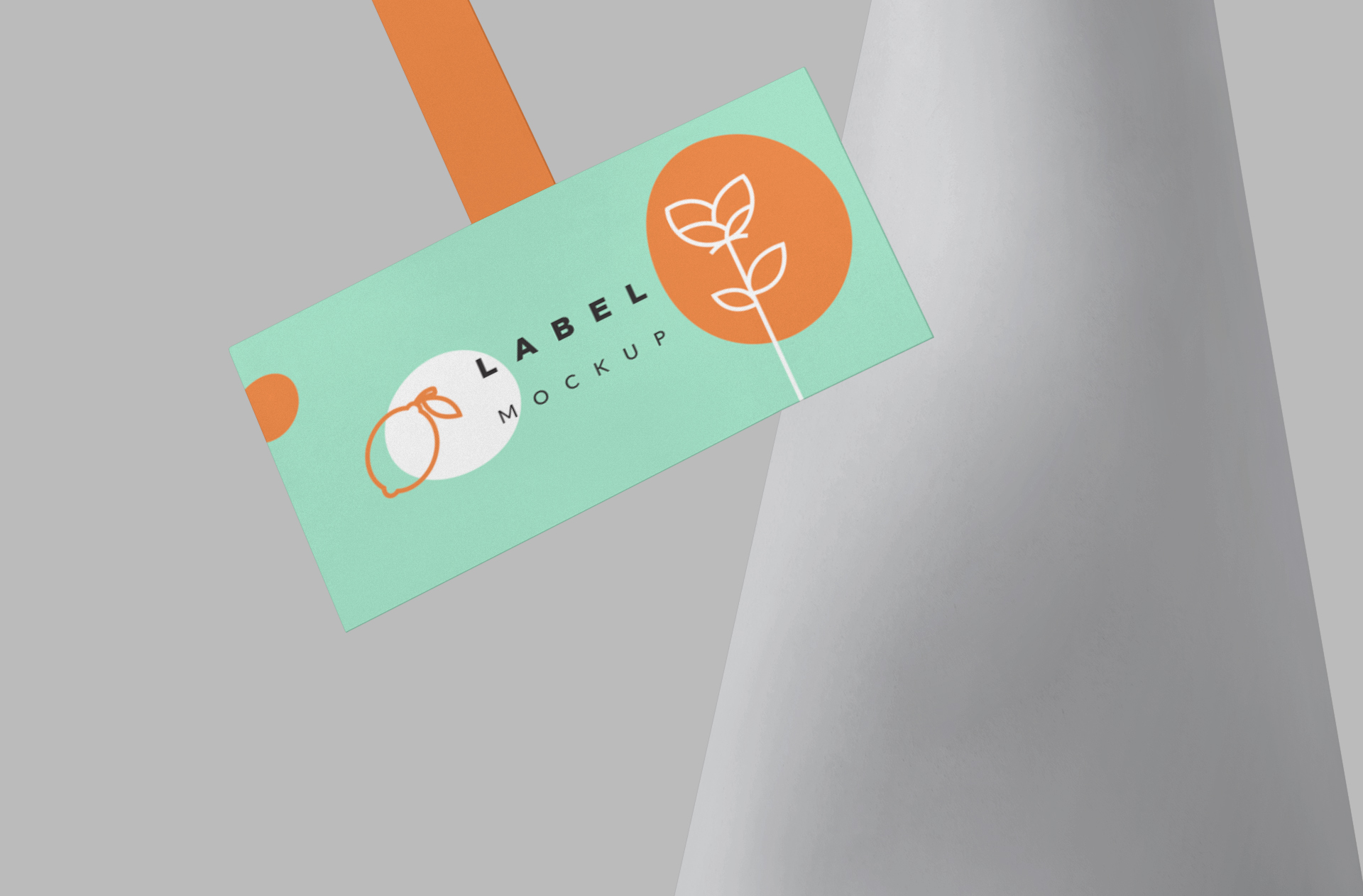 circular product label mock-up