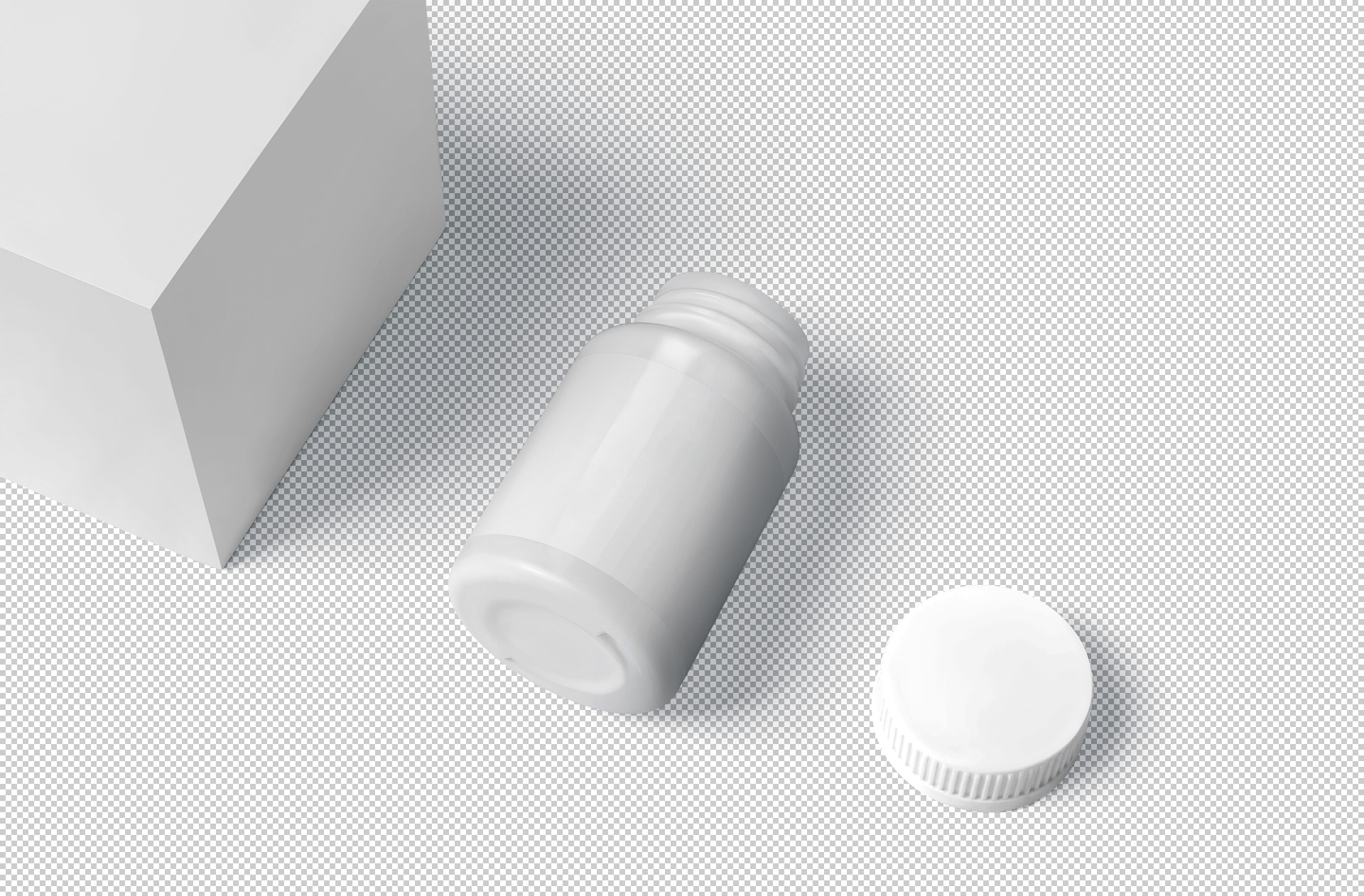custom pills jar packaging mock-up PSD