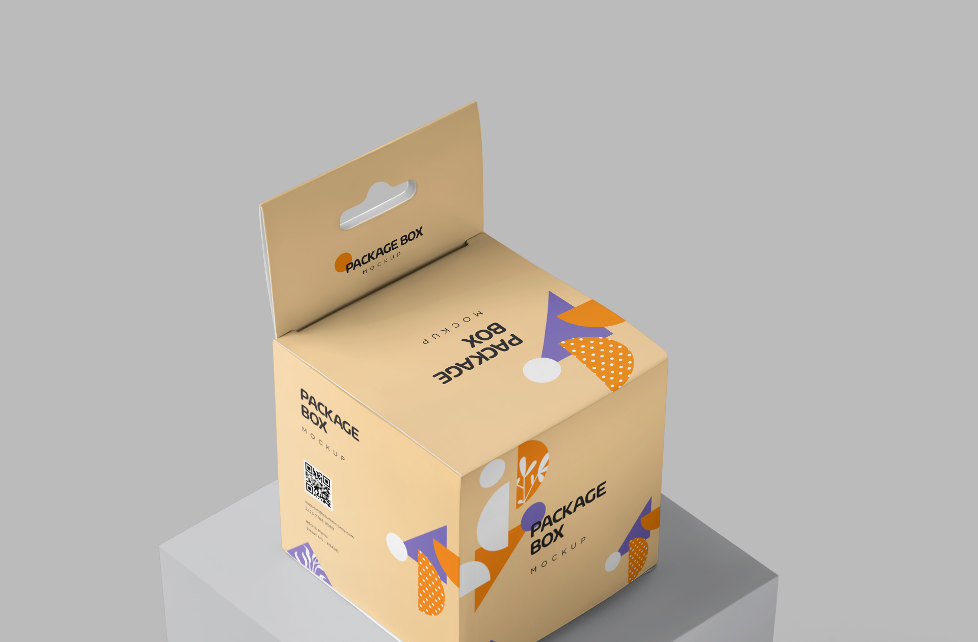 Customizable Hanger Box Packaging Mockup