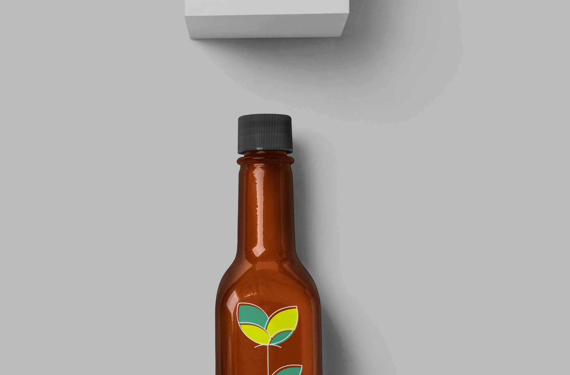 amber bottle packaging PSD