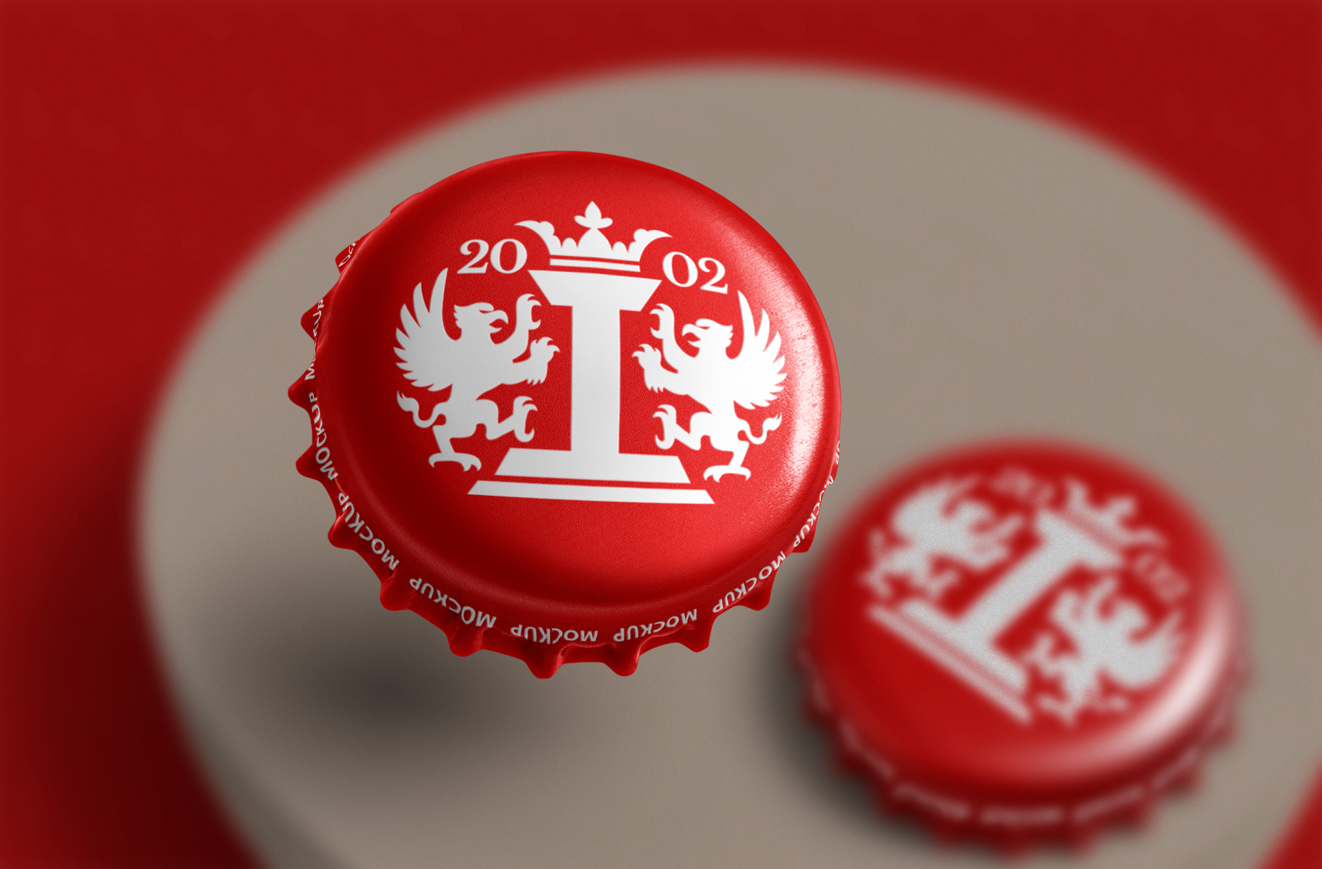 Custom Bottle Cap Mockup with Realistic Design