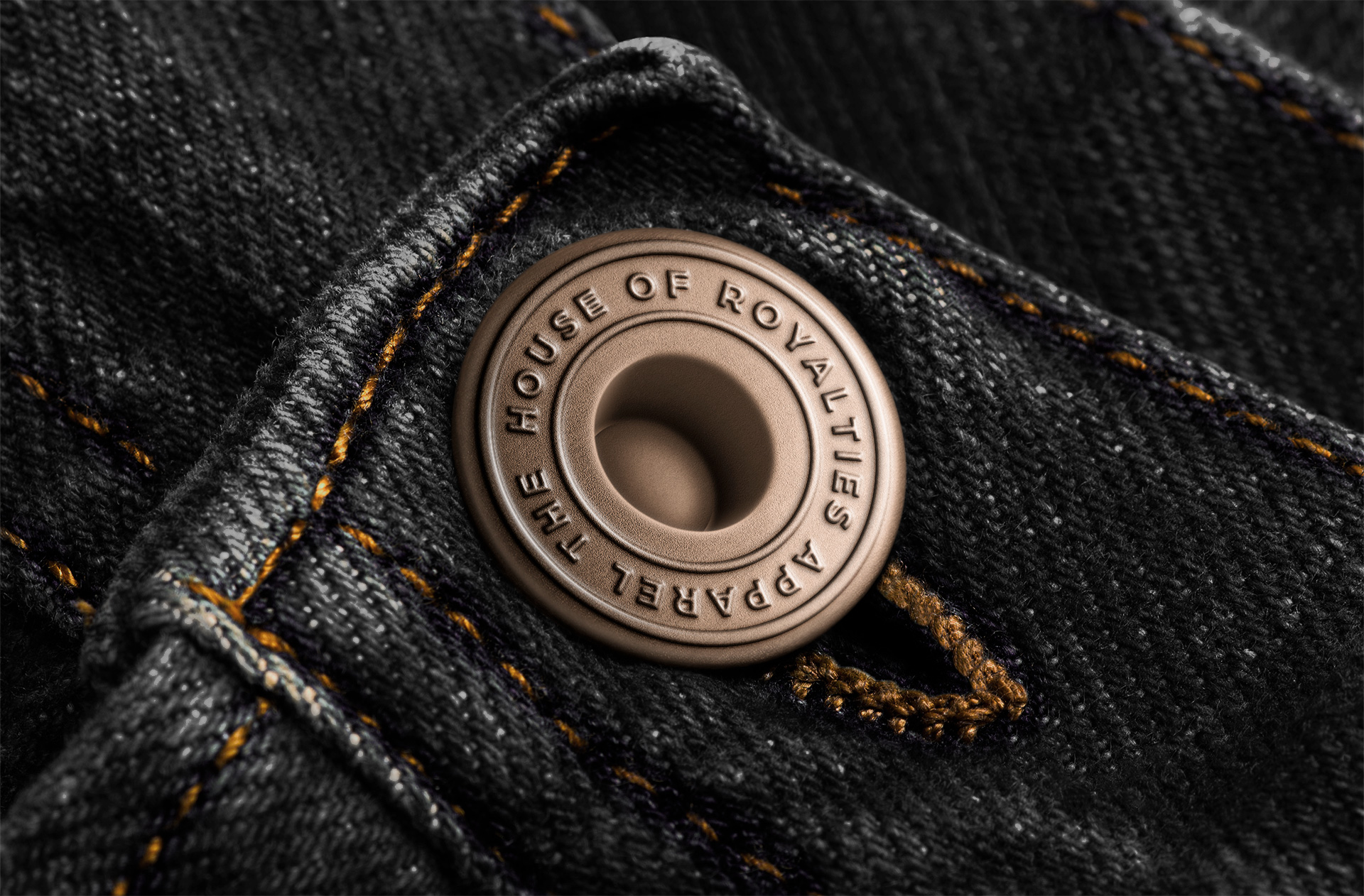 Metal Button Mockup on Denim for Branding Design