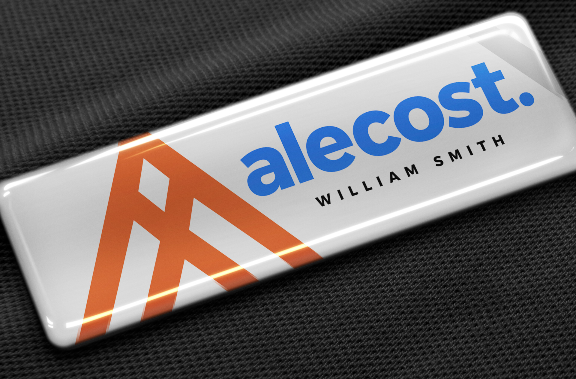 Glossy Name Badge Mockup for Branding Display