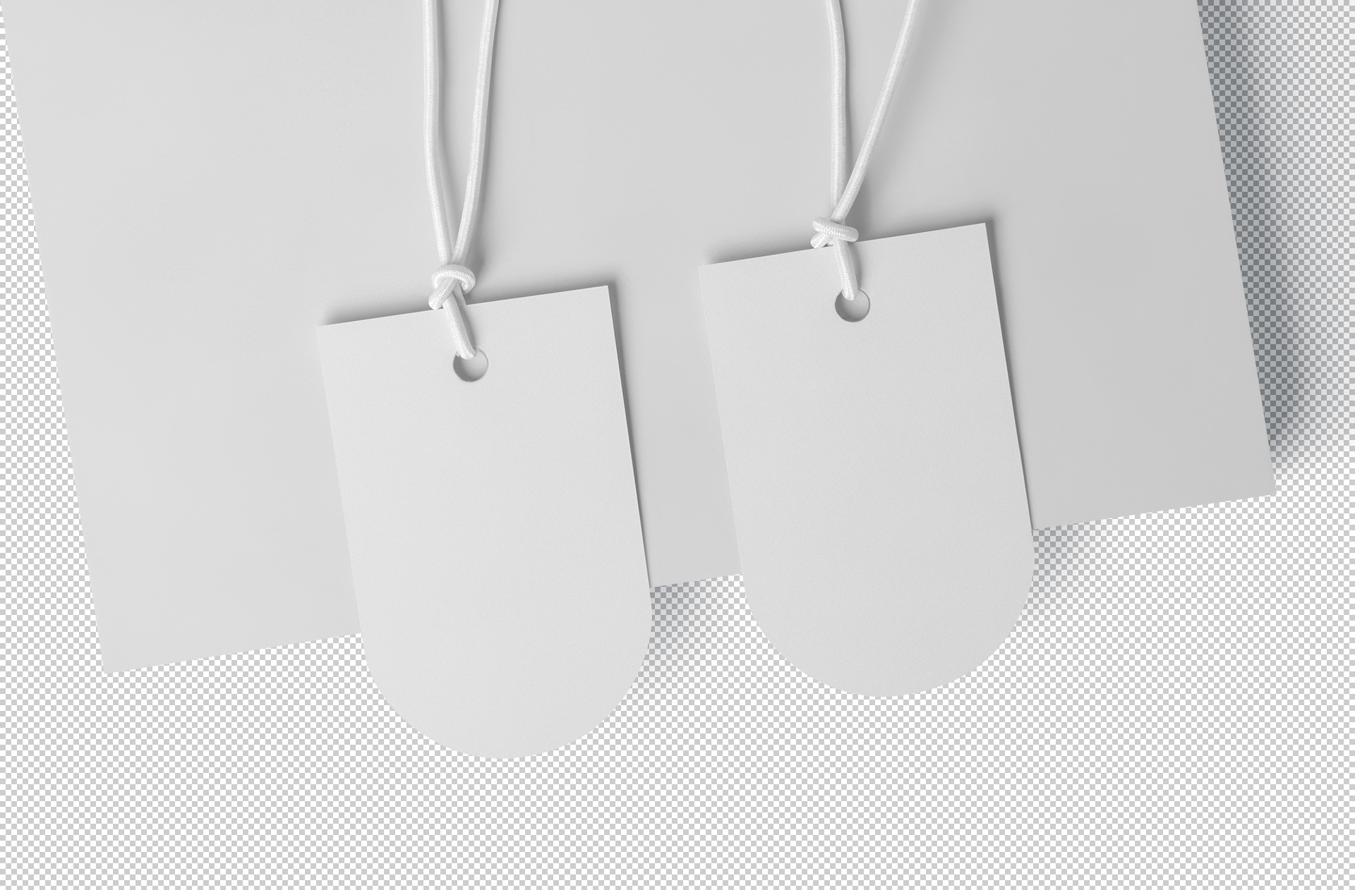 bottom rounded tag mock-up