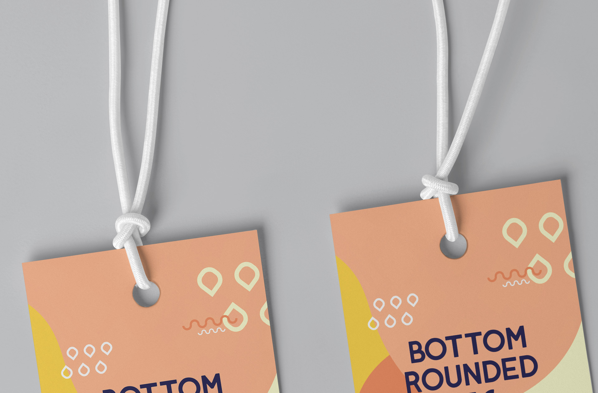 bottom rounded tag mock-up