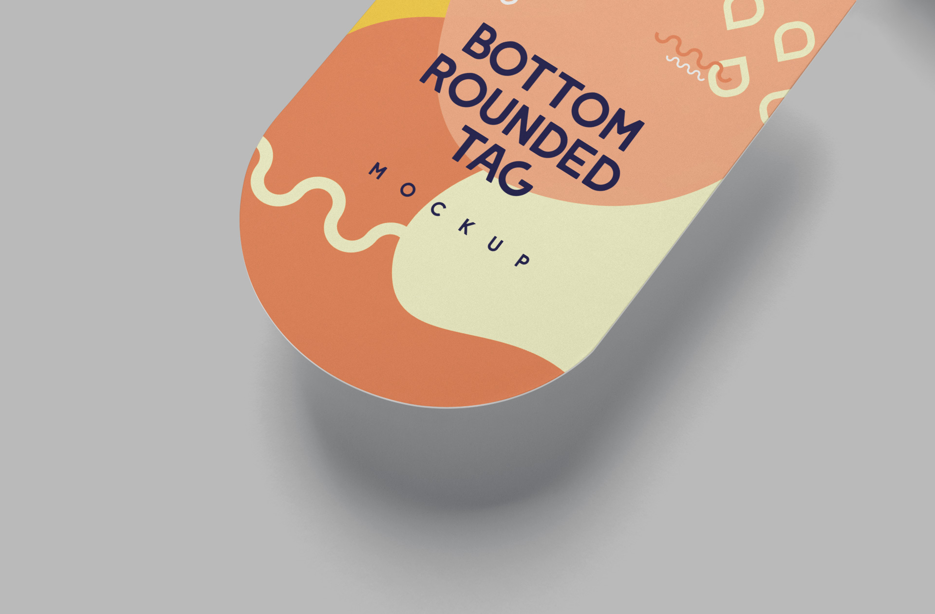 bottom rounded tag mock-up