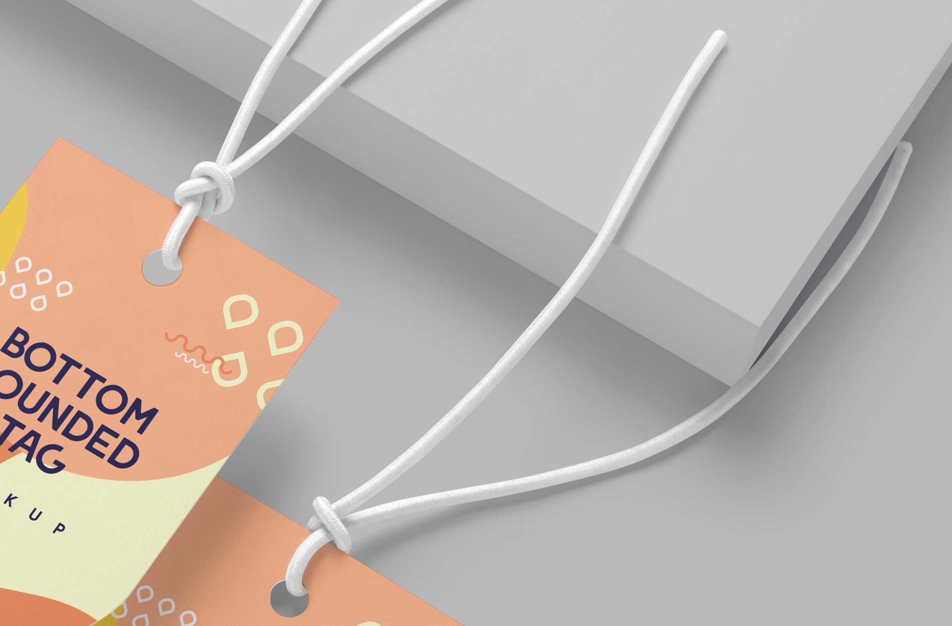bottom rounded tag mock-up