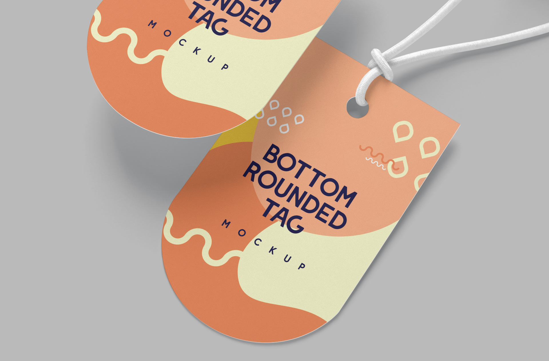 bottom rounded tag mock-up