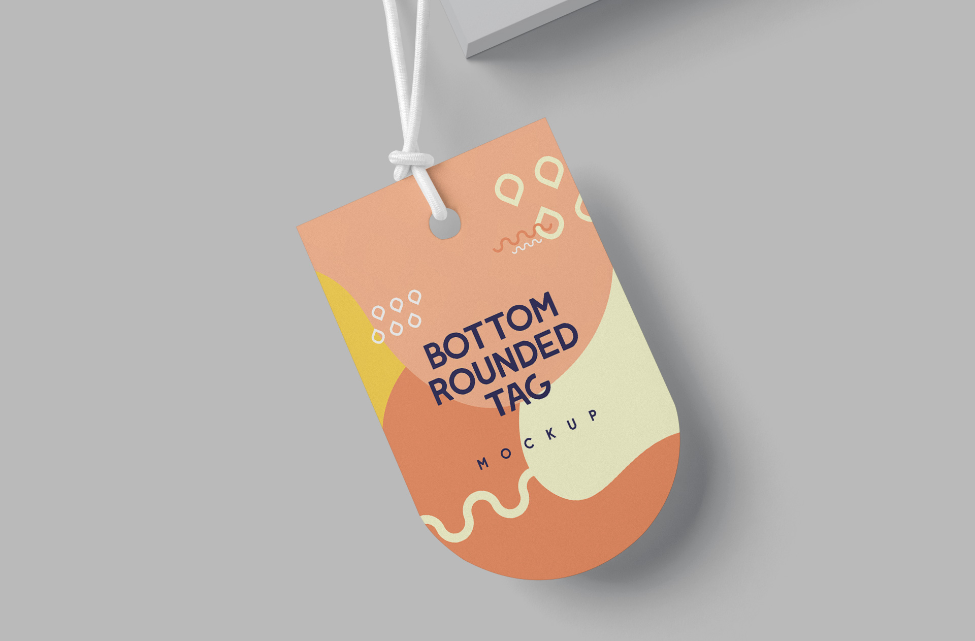 bottom rounded tag mock-up