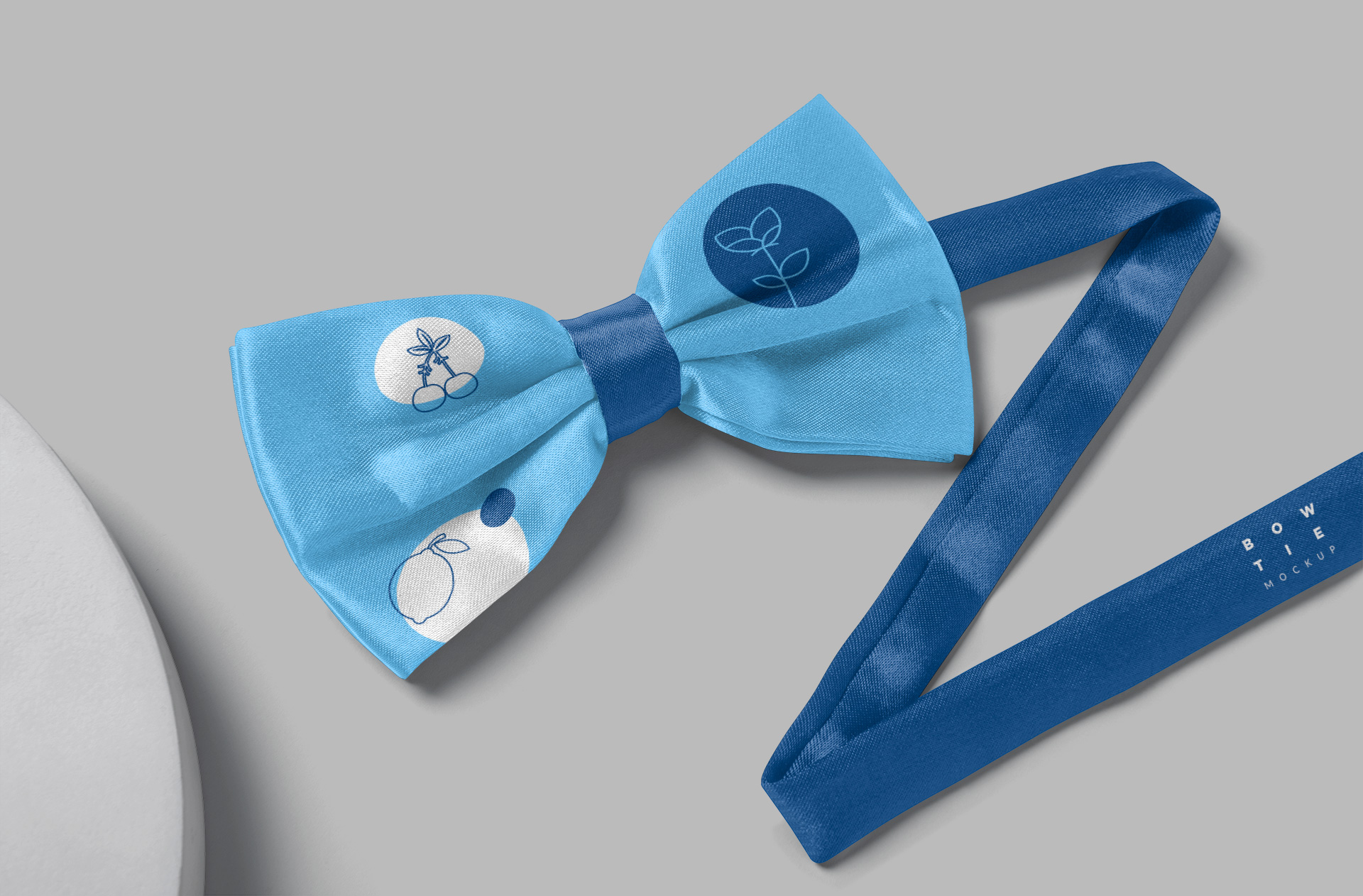 Elegant Blue Bow Tie Mockup PSD Adjustable Strap