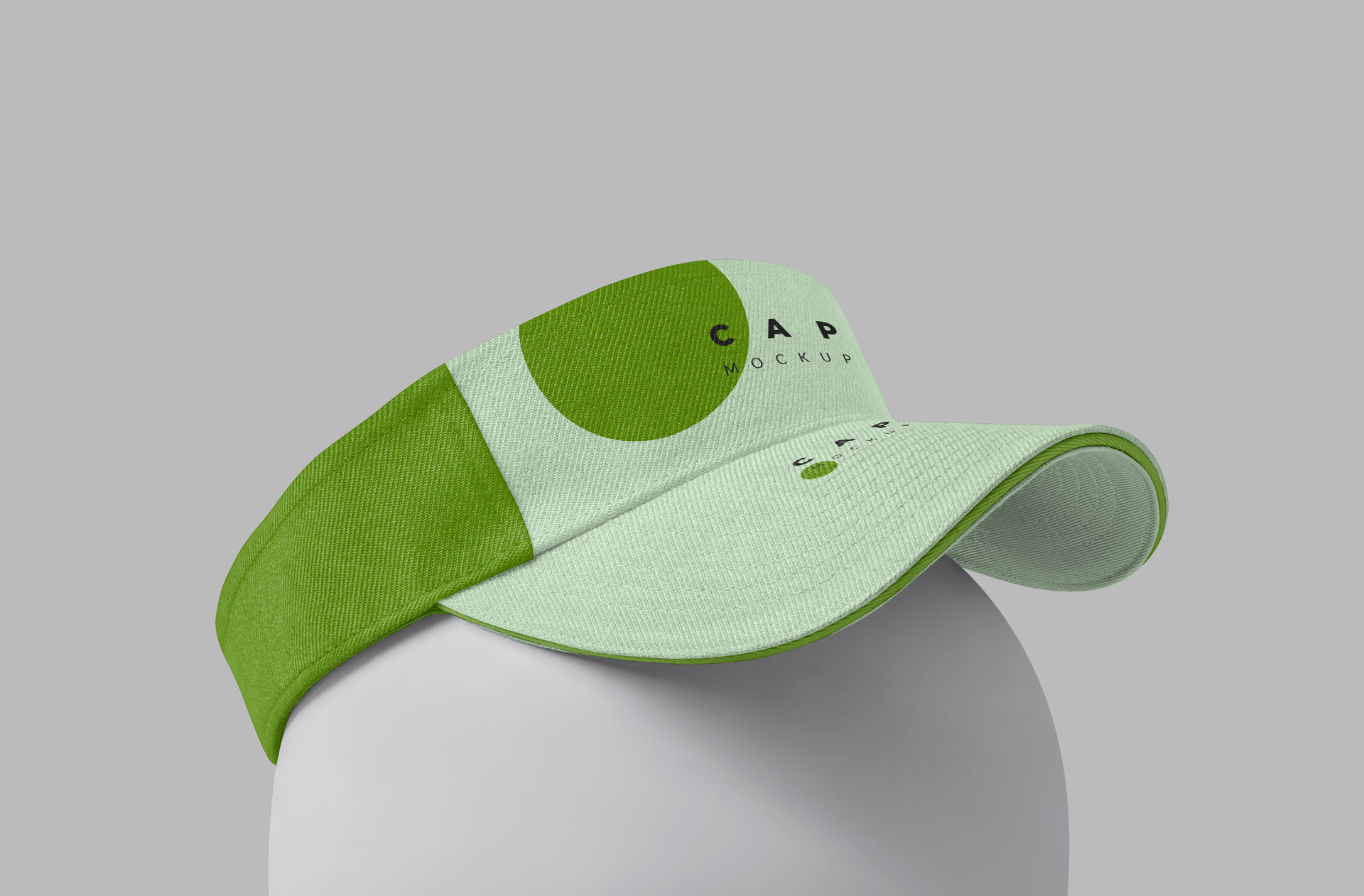 Green Visor Cap Mockup PSD Side View Display