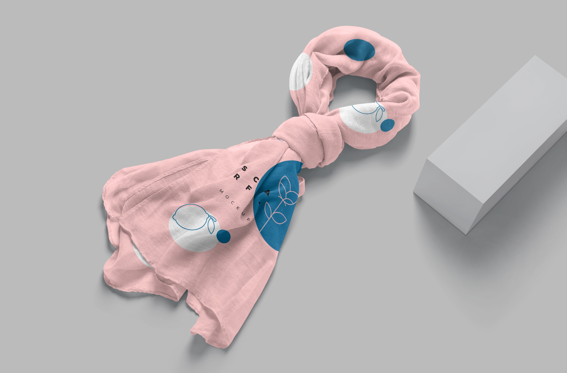 Realistic Pink Scarf Mockup PSD Stylish Knot View