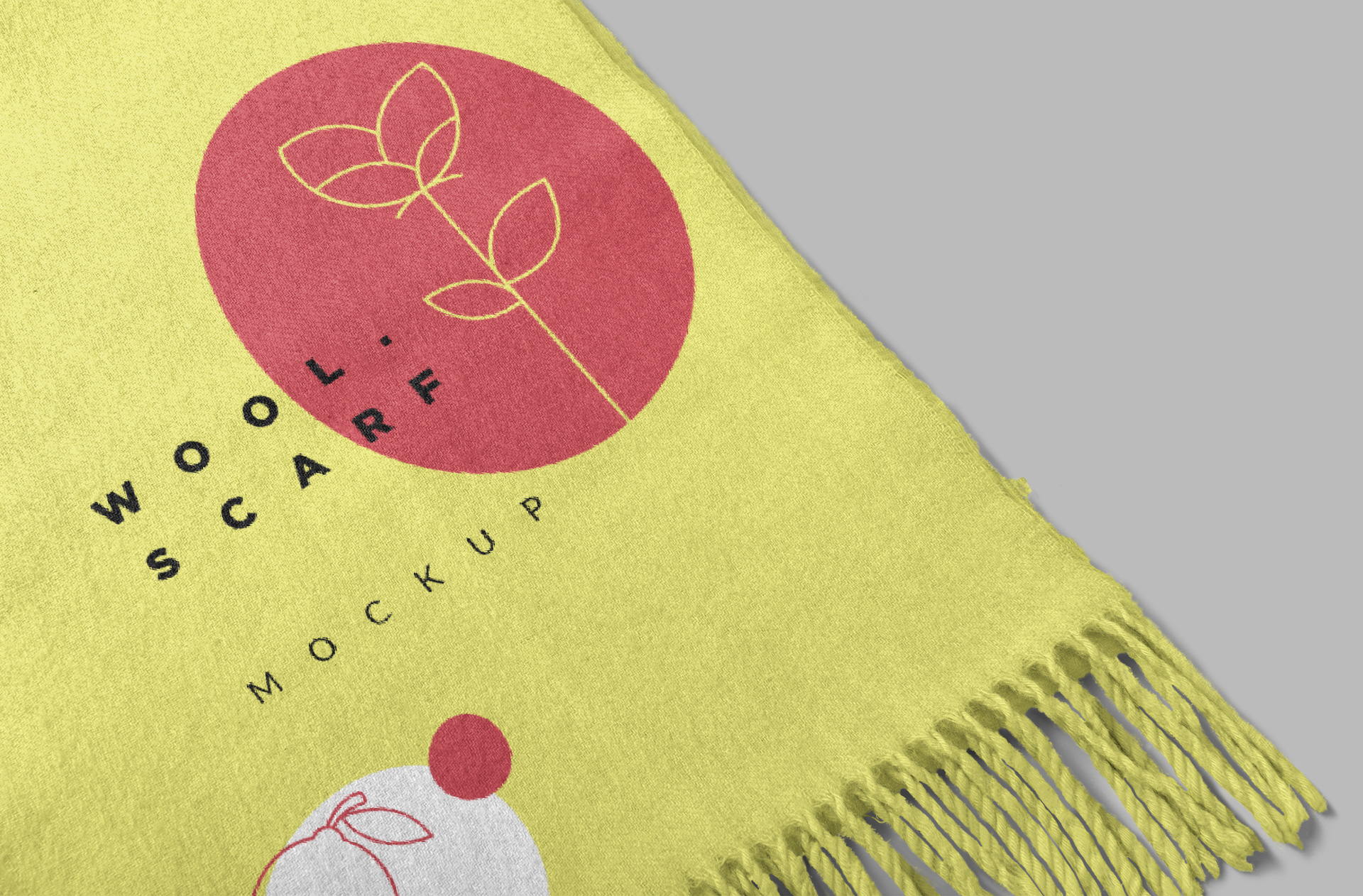 Stylish Wool Scarf Mockup with Close-Up Details