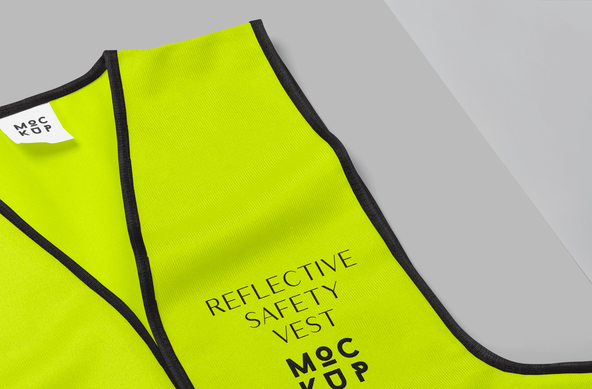 Folded Reflective Safety Vest Mockup for Branding