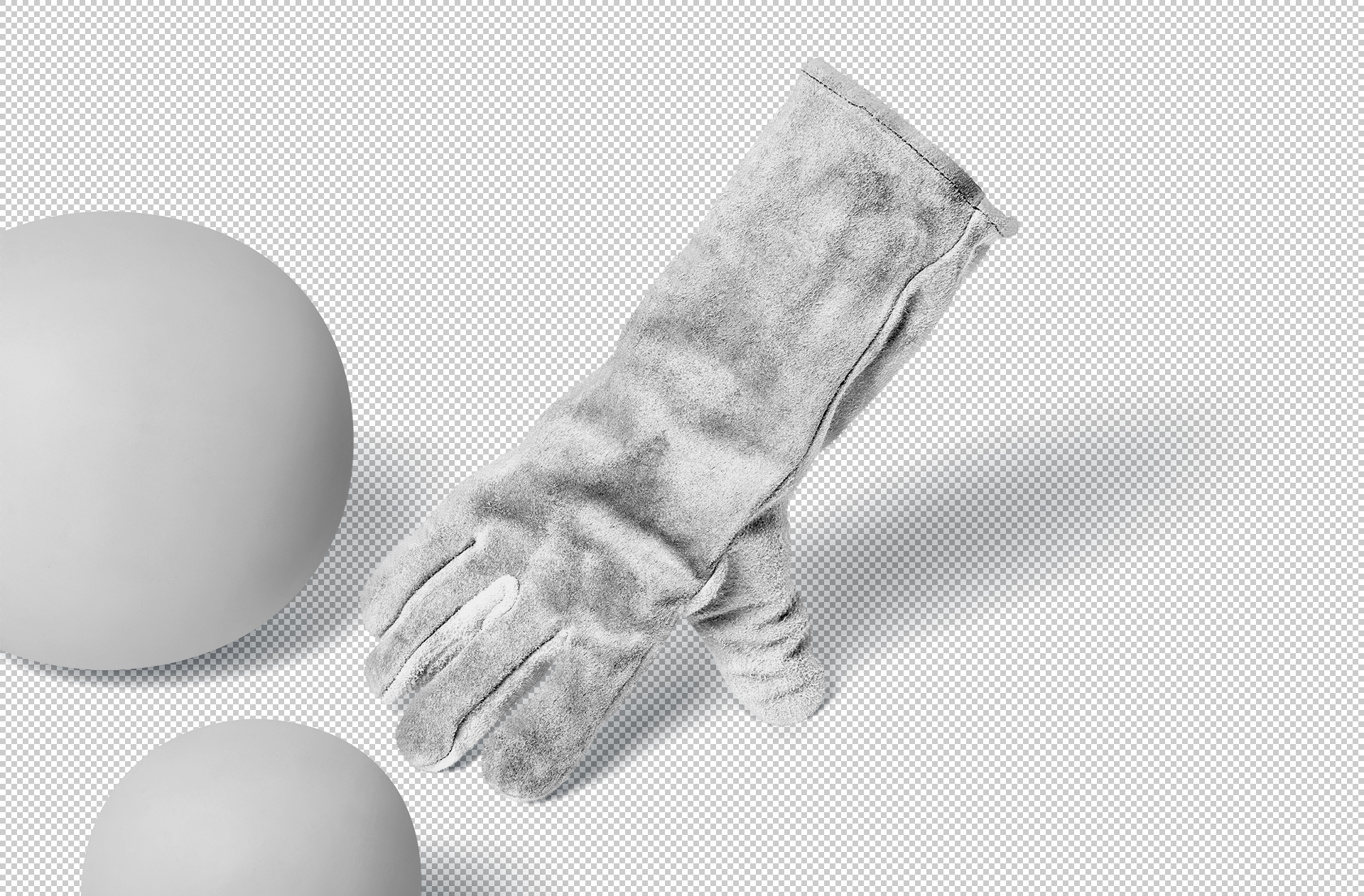 Folded Leather Safety Gloves Mockup for Branding