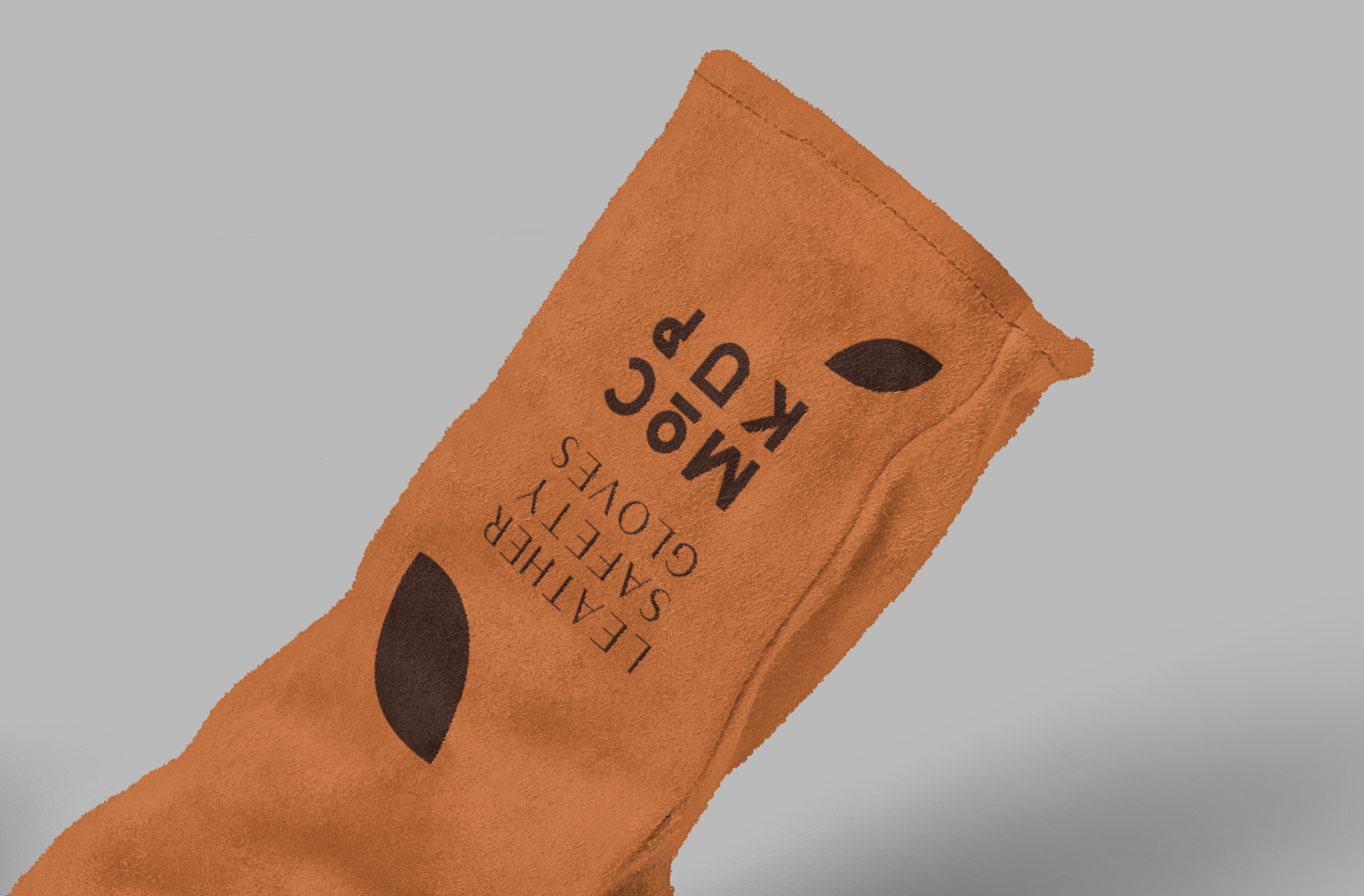 Folded Leather Safety Gloves Mockup for Branding