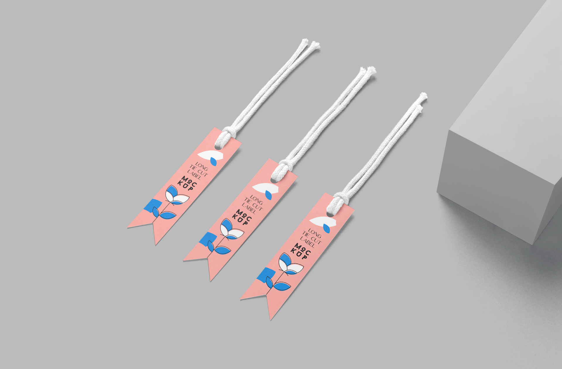 Realistic Hanging Tie Cut Label Mockup