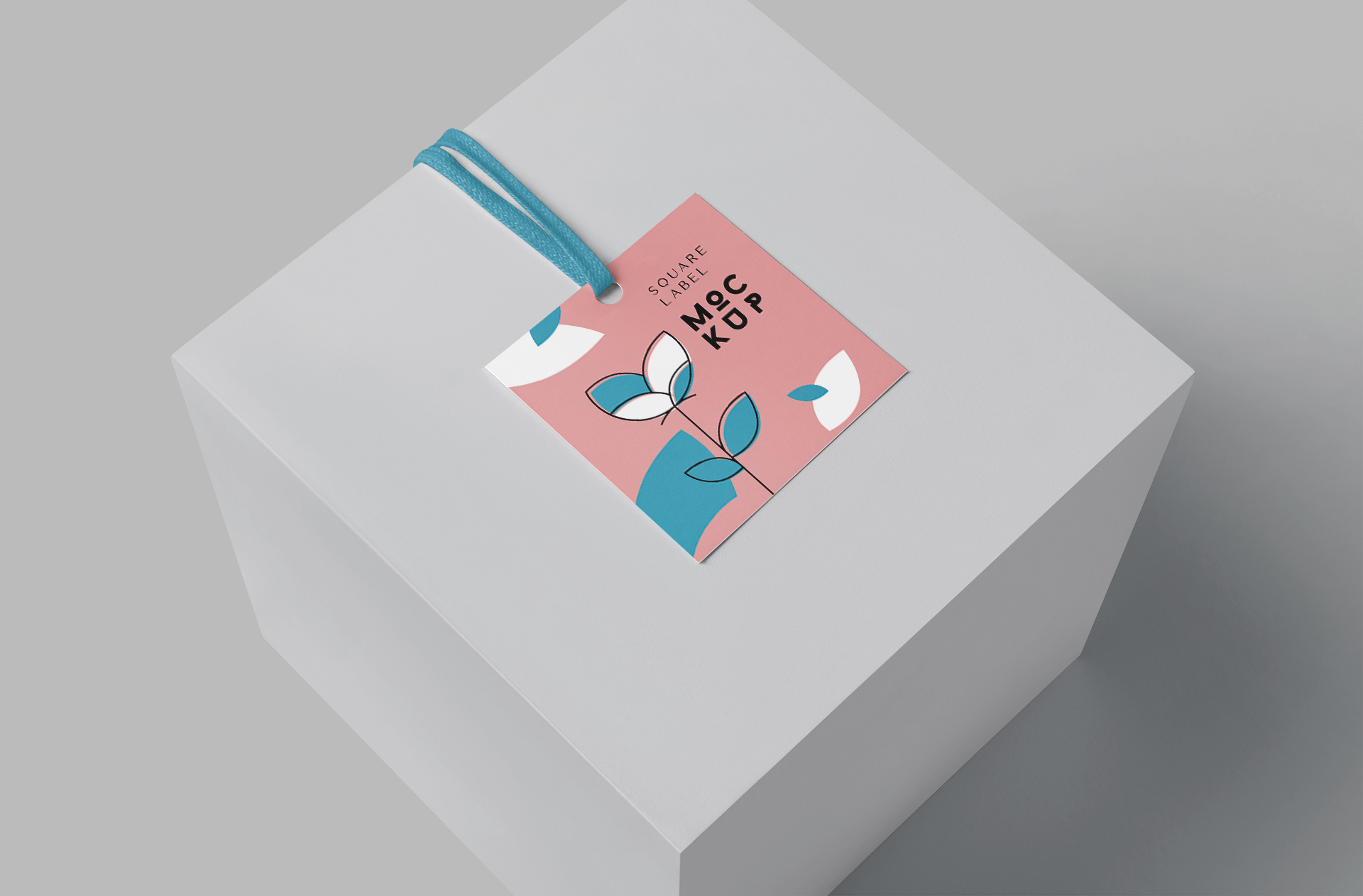 Customizable Hanging Square Label Mockup
