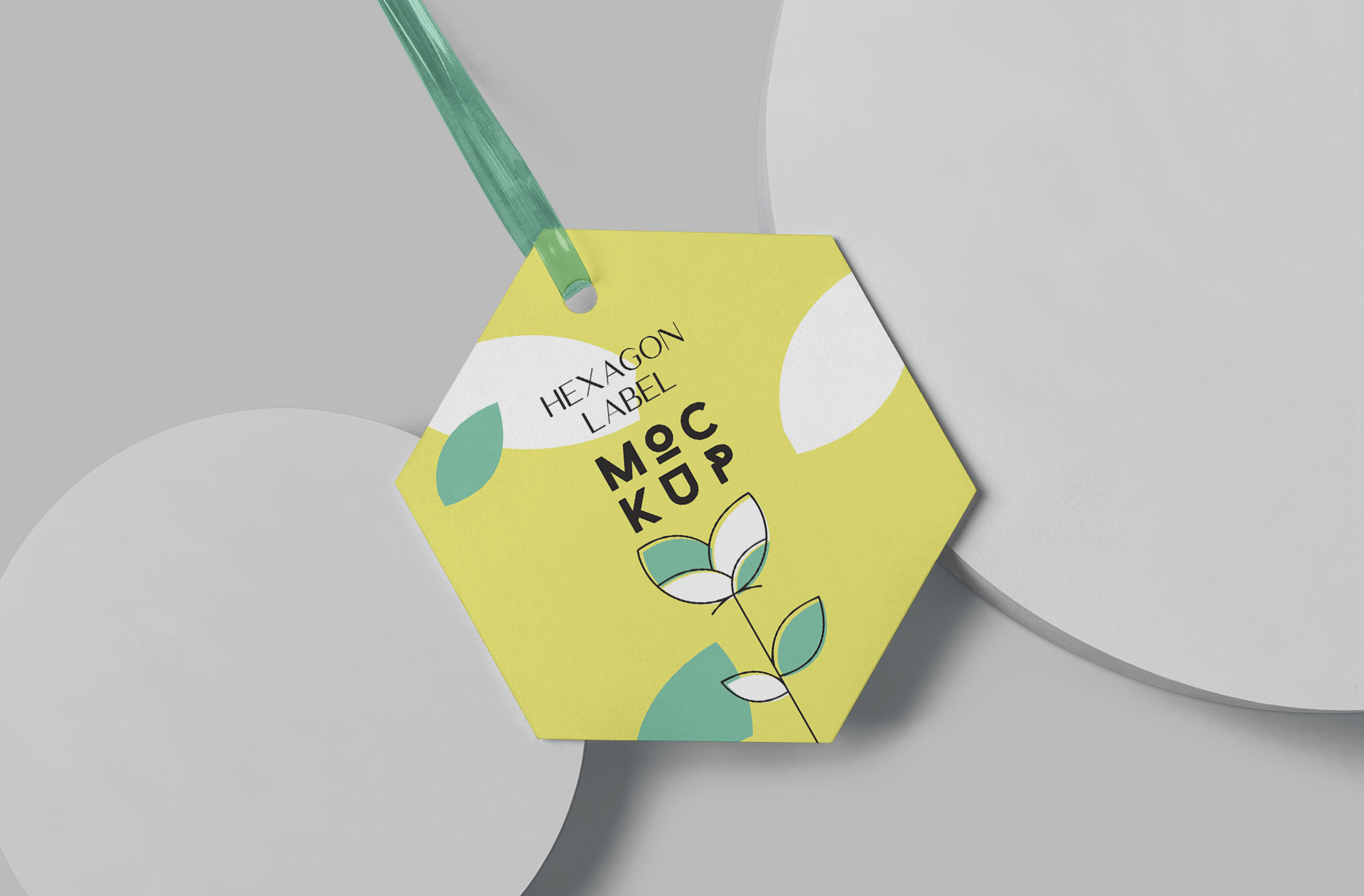 Customizable Hexagonal Label Mockup for Packaging