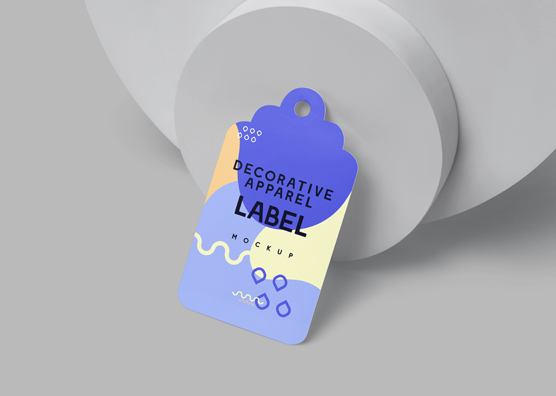 Customizable Apparel Tag Mockup with Bold Design