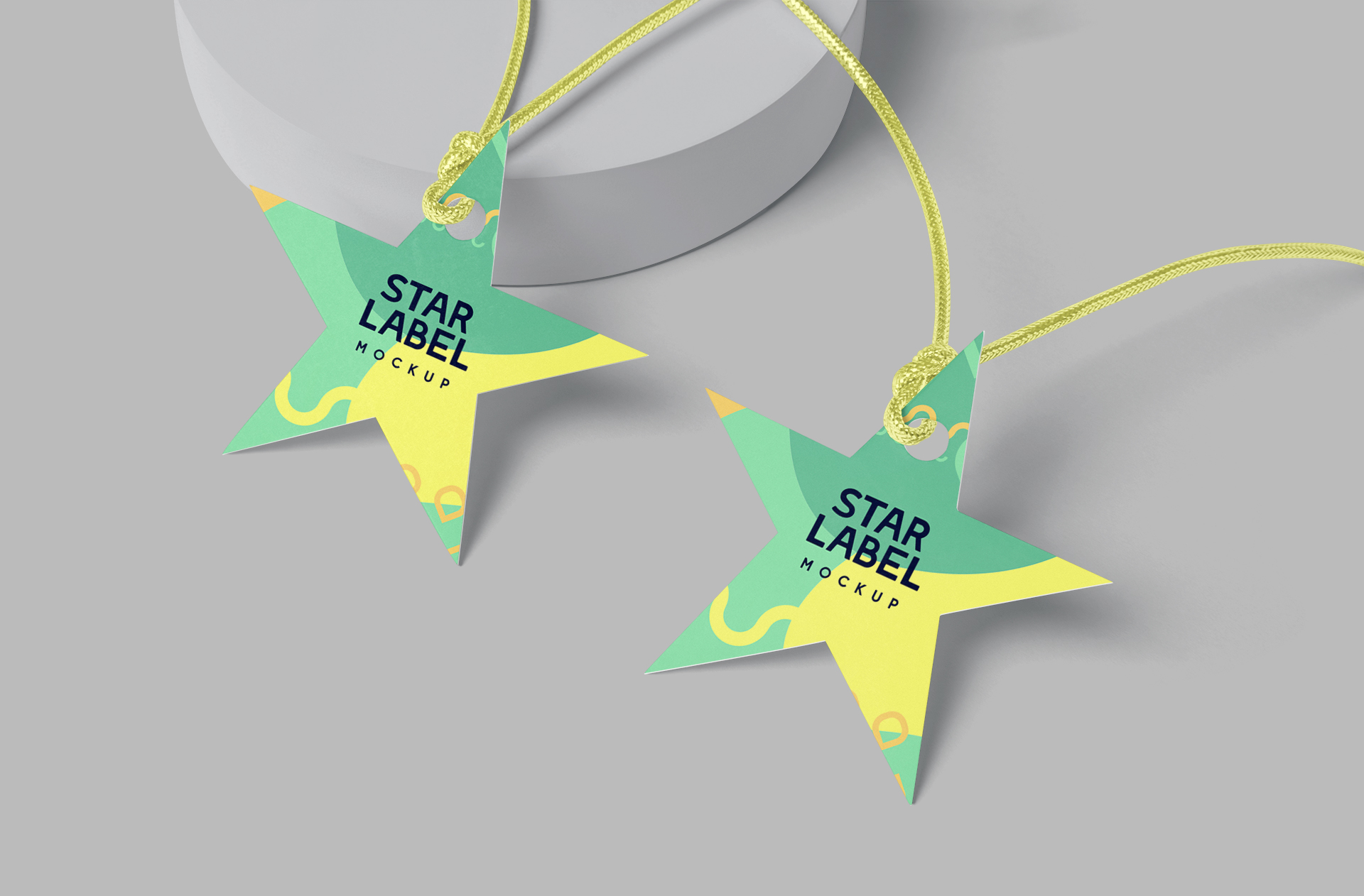 Star-Shaped Label Tag Mock-Up PSD