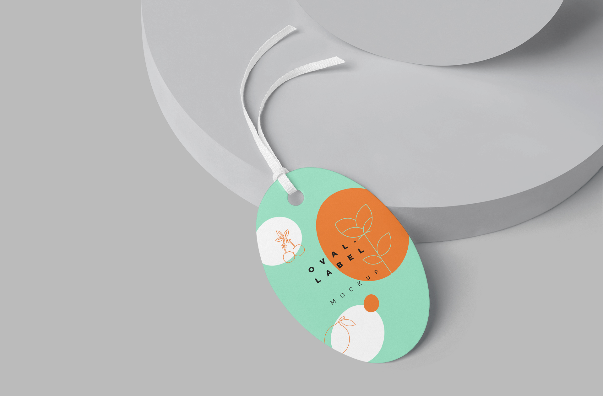 Minimalist Oval Label Tag Mock-Up PSD