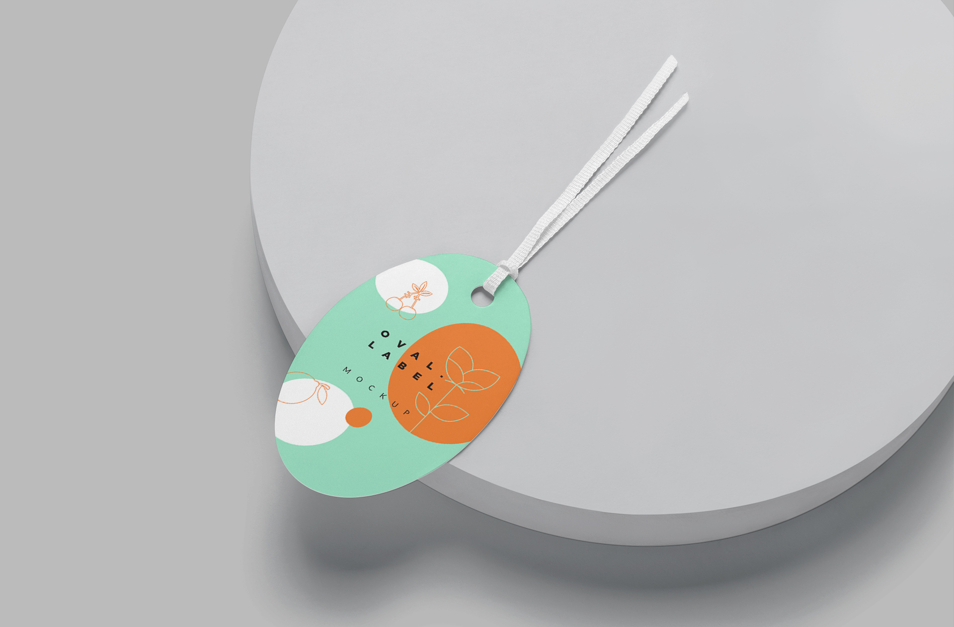 Realistic Oval Label Tag Mock-Up for Retail Branding
