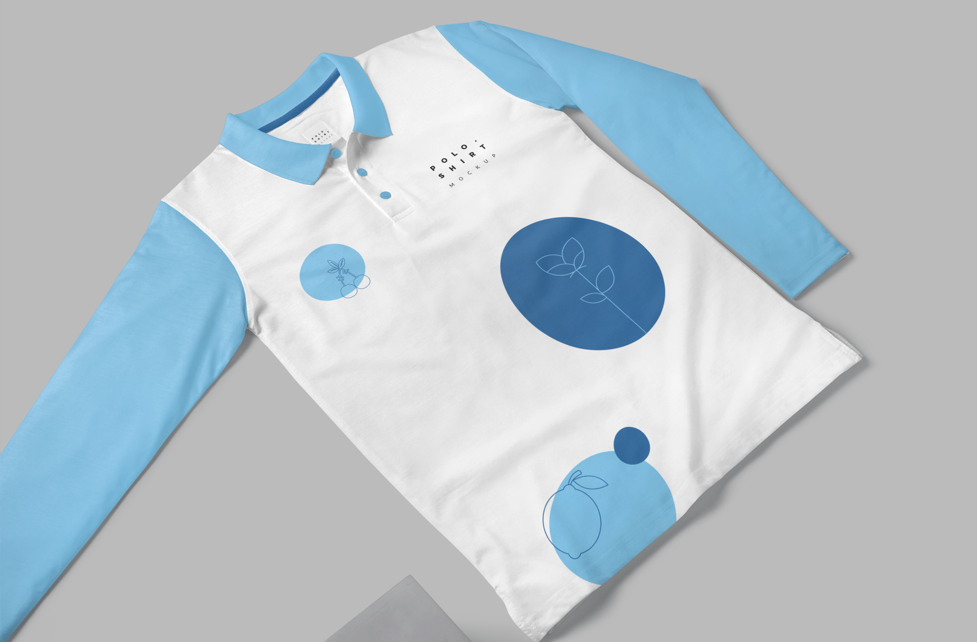 Realistic Long Sleeve Polo Shirt Mock-Up PSD