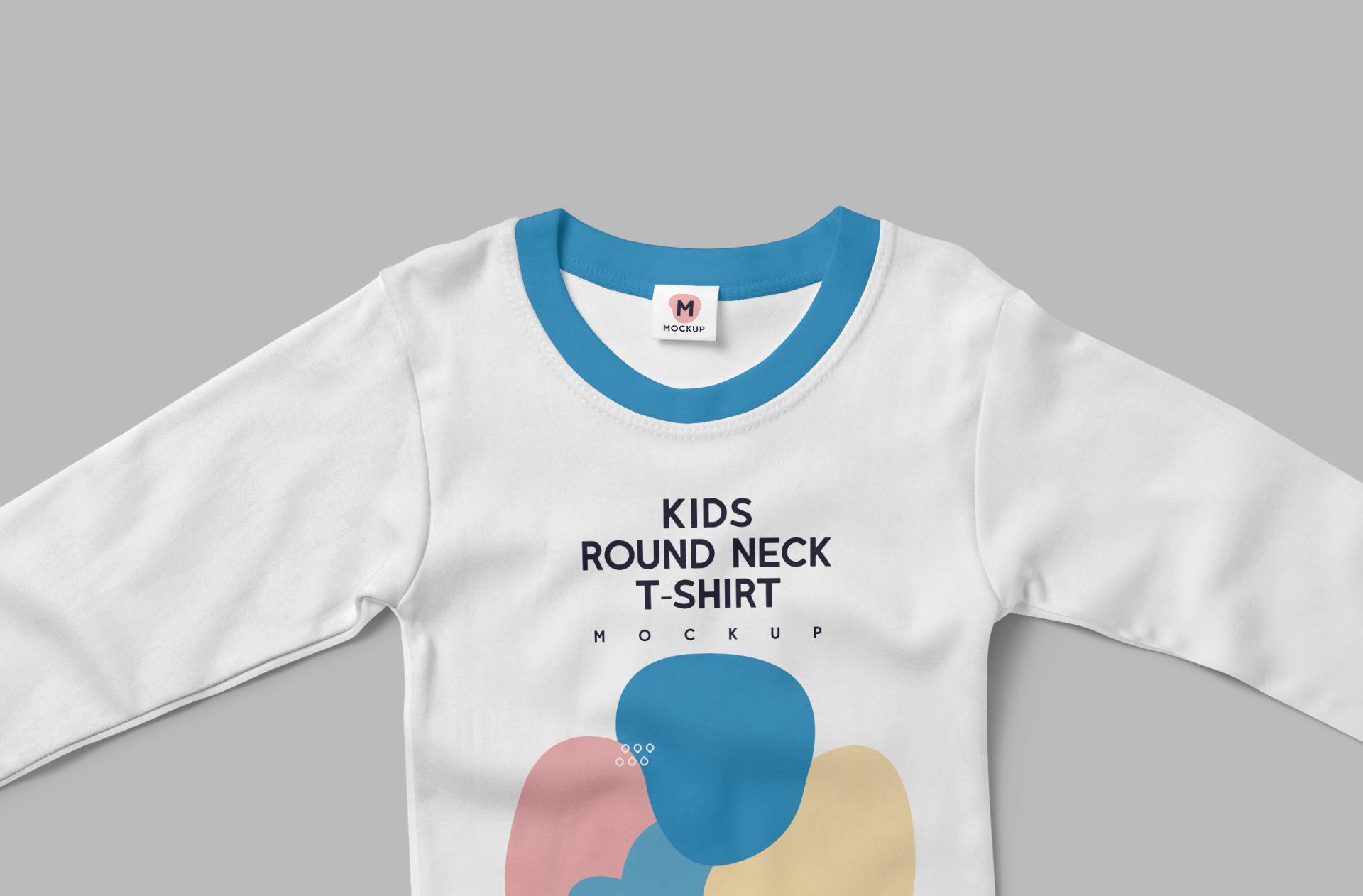 kids round neck t-shirt mock-up PSD