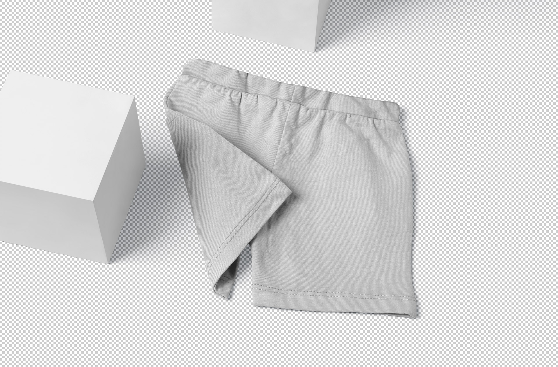 Folded Blue Boys Shorts Mockup for Kidswear