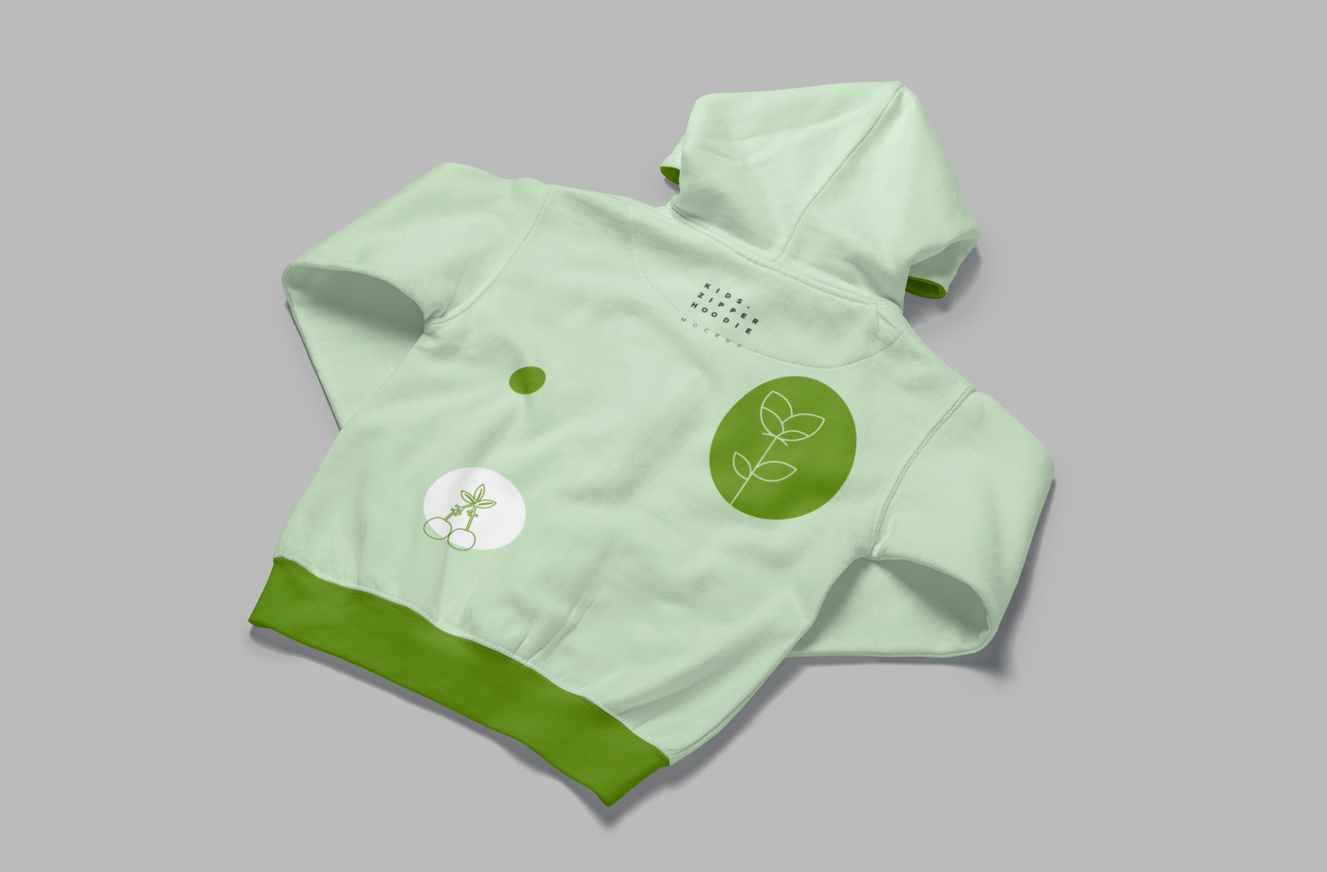 Folded Kids Zipper Hoodie Mockup for Branding