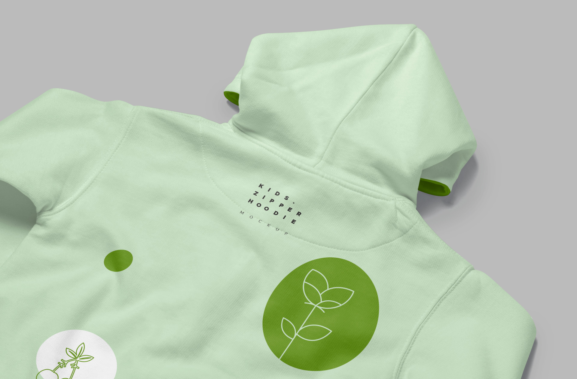 Folded Kids Zipper Hoodie Mockup for Branding