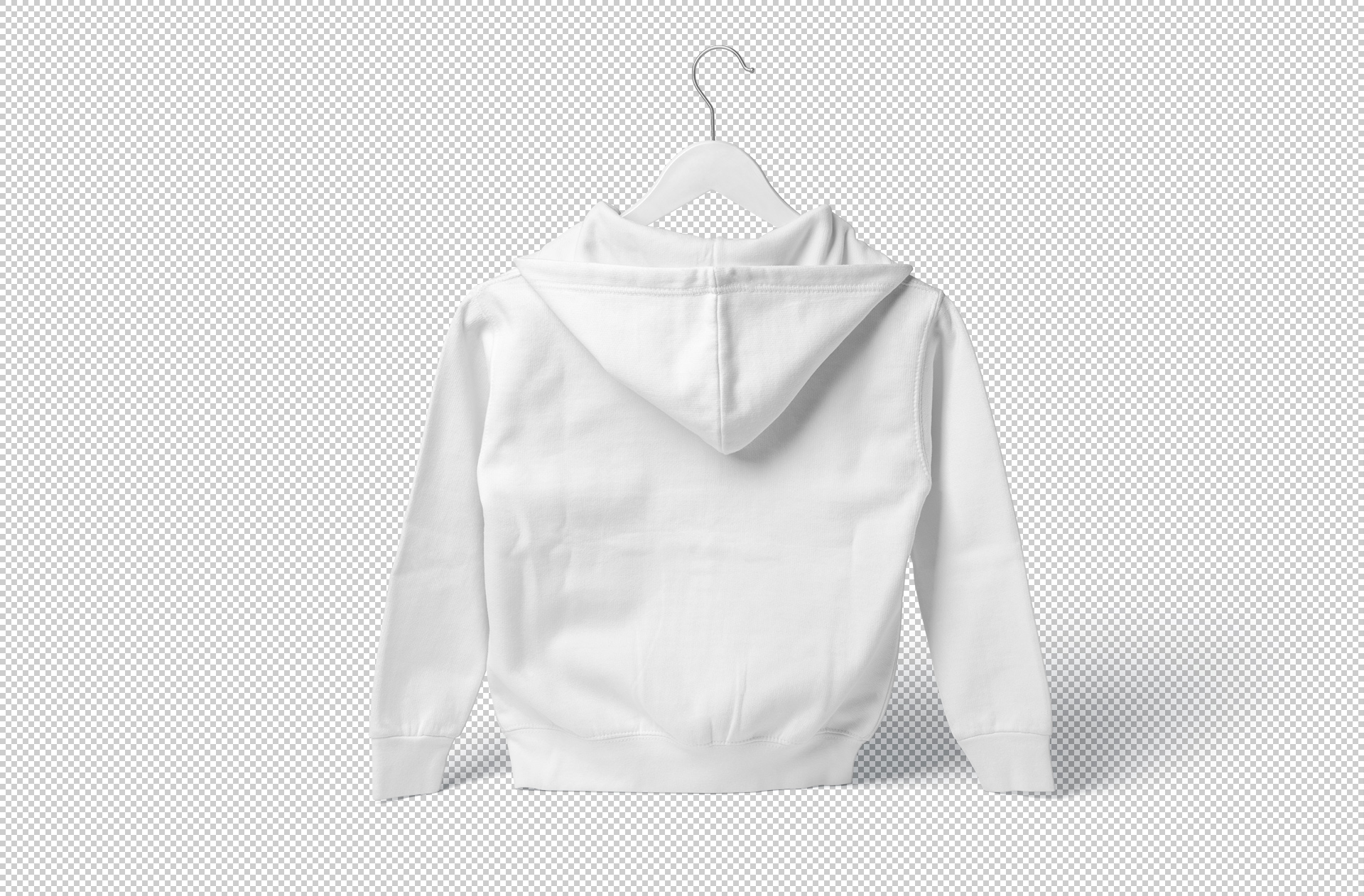 Back View of Hanging Kids Hoodie Mockup with Green Design