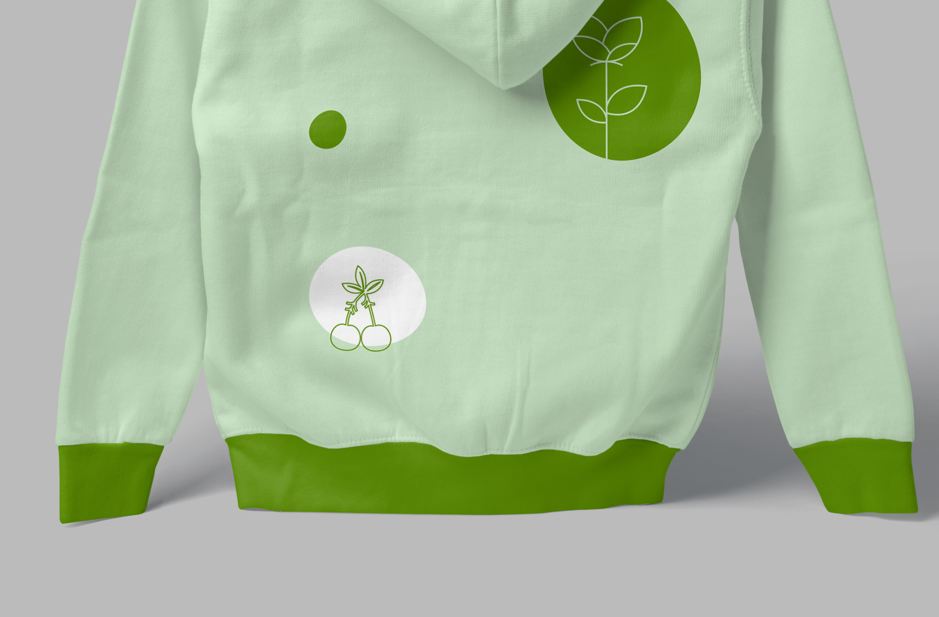 Back View of Hanging Kids Hoodie Mockup with Green Design