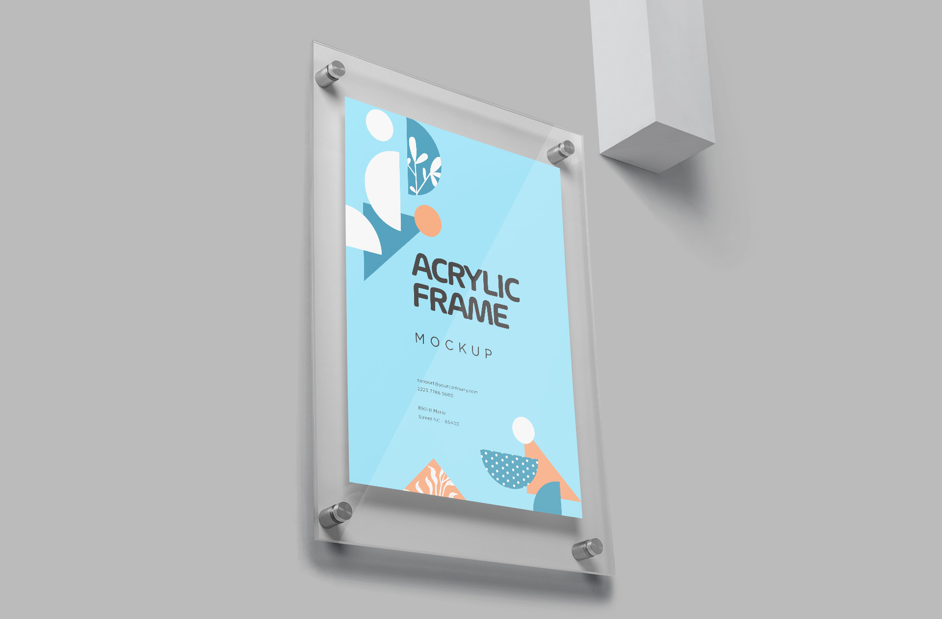 Wall-Mounted Acrylic Frame Mockup for Branding