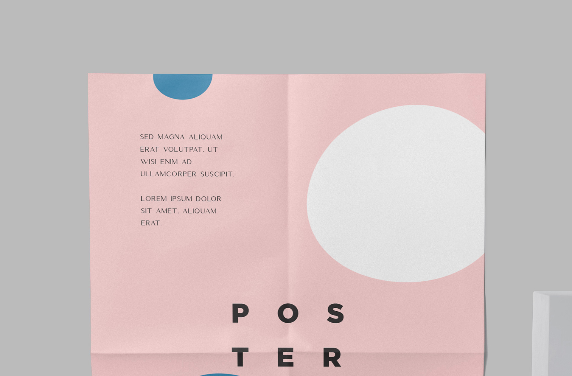 realistic folded paper mock-up