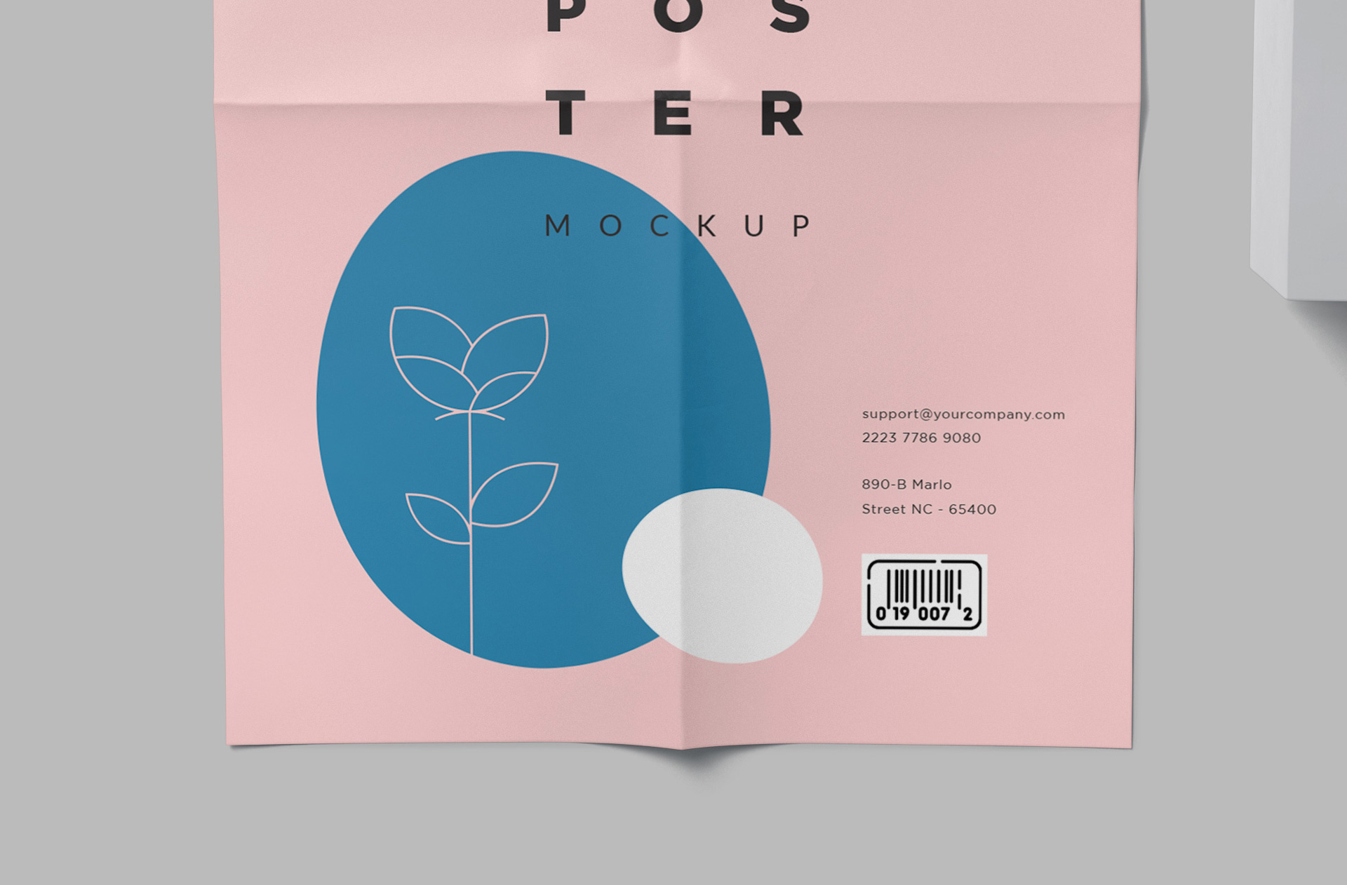 realistic folded paper mock-up