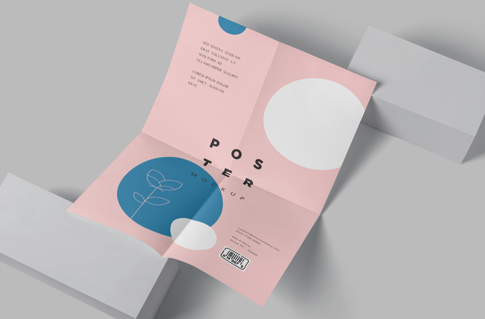 Realistic Folded Poster Mockup for Advertising Design