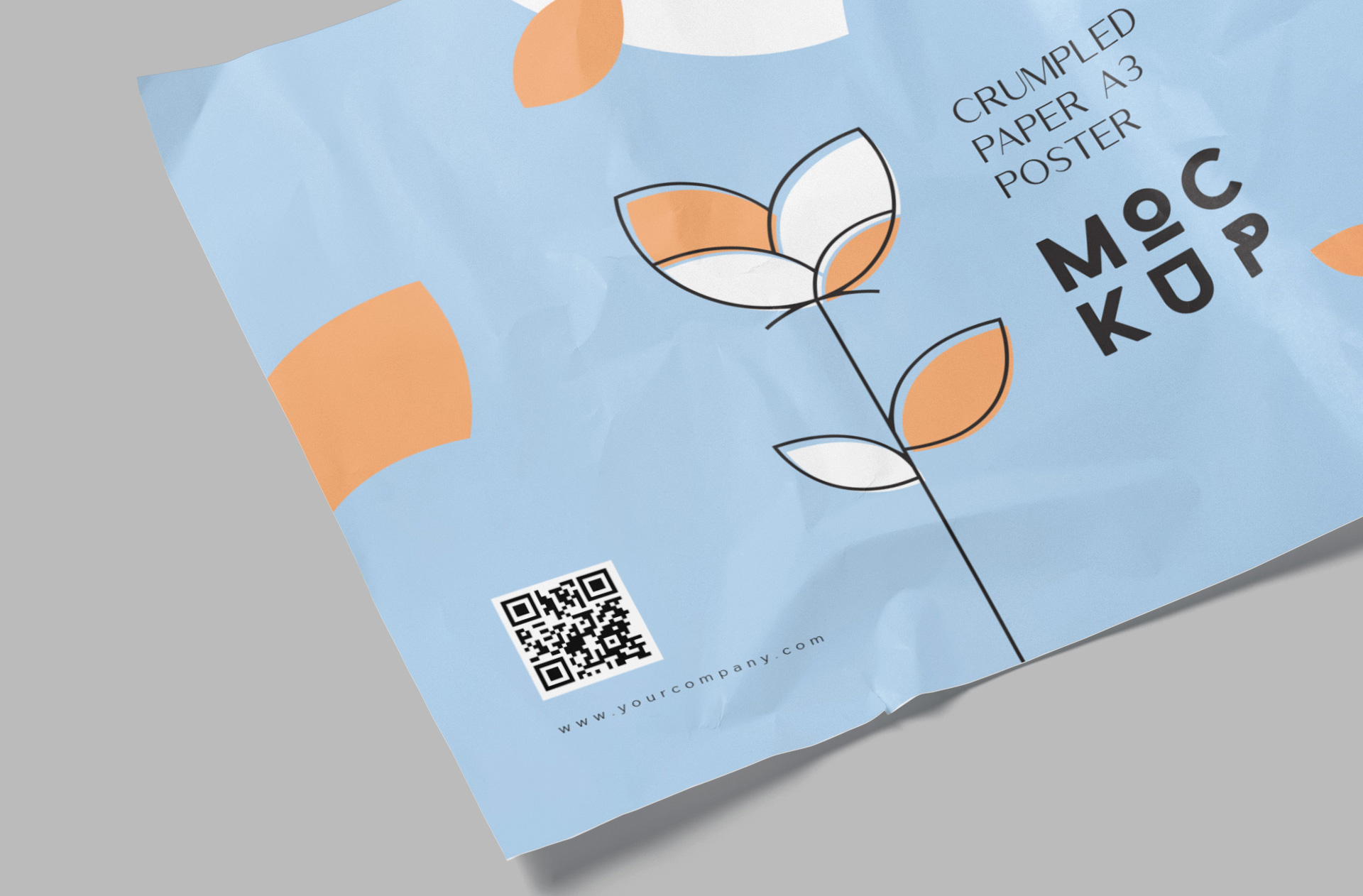 Creative Crumpled A3 Poster Mockup for Advertising