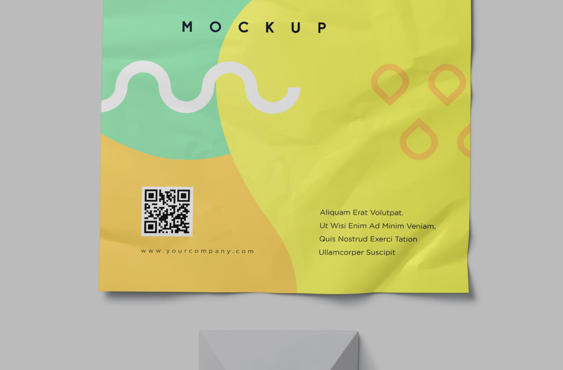 Realistic Crumpled A3 Poster Mockup for Advertising