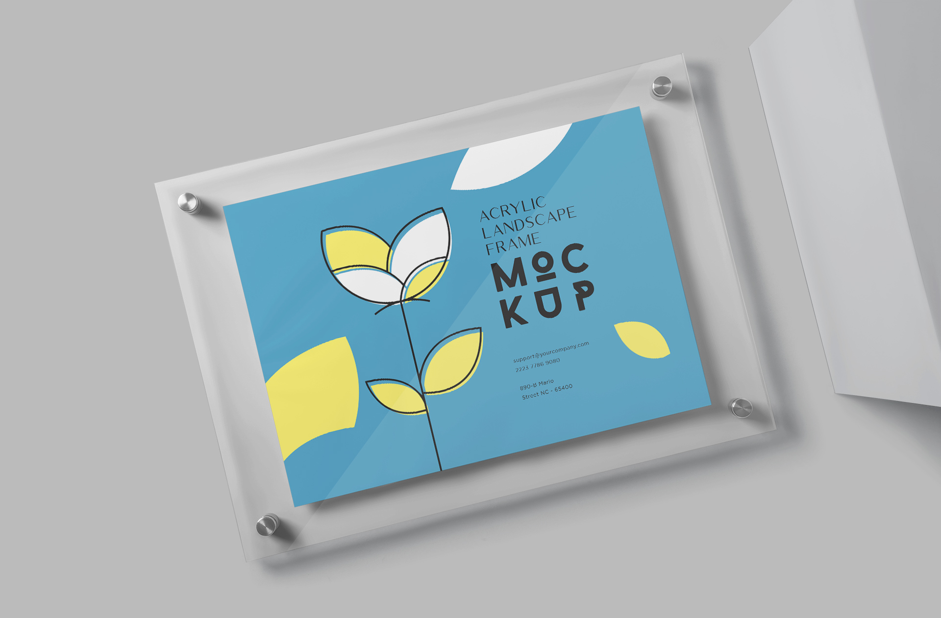 Modern Acrylic Poster Frame Mockup in Landscape View