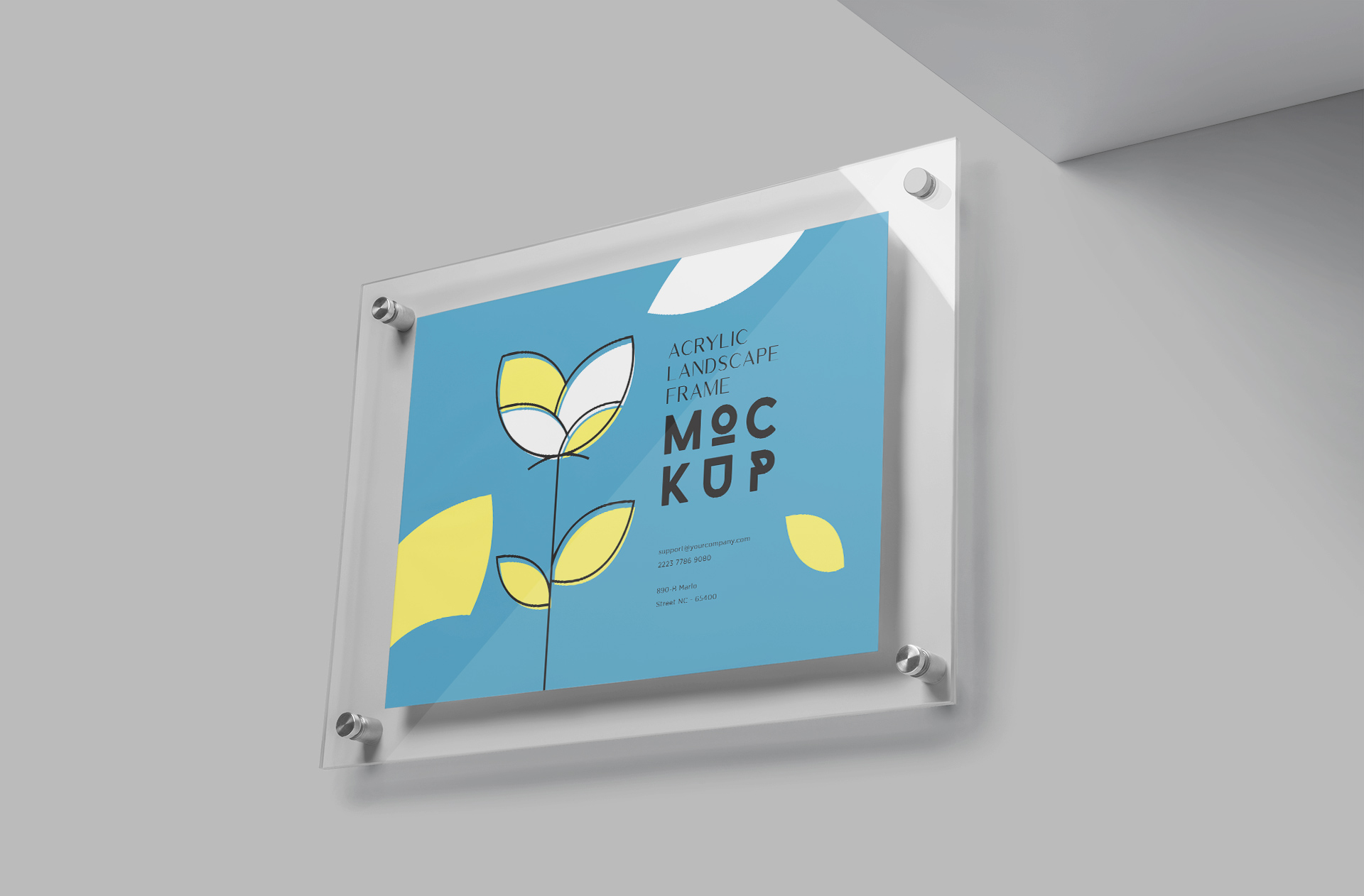 Realistic Acrylic Wall Frame Mockup for Posters