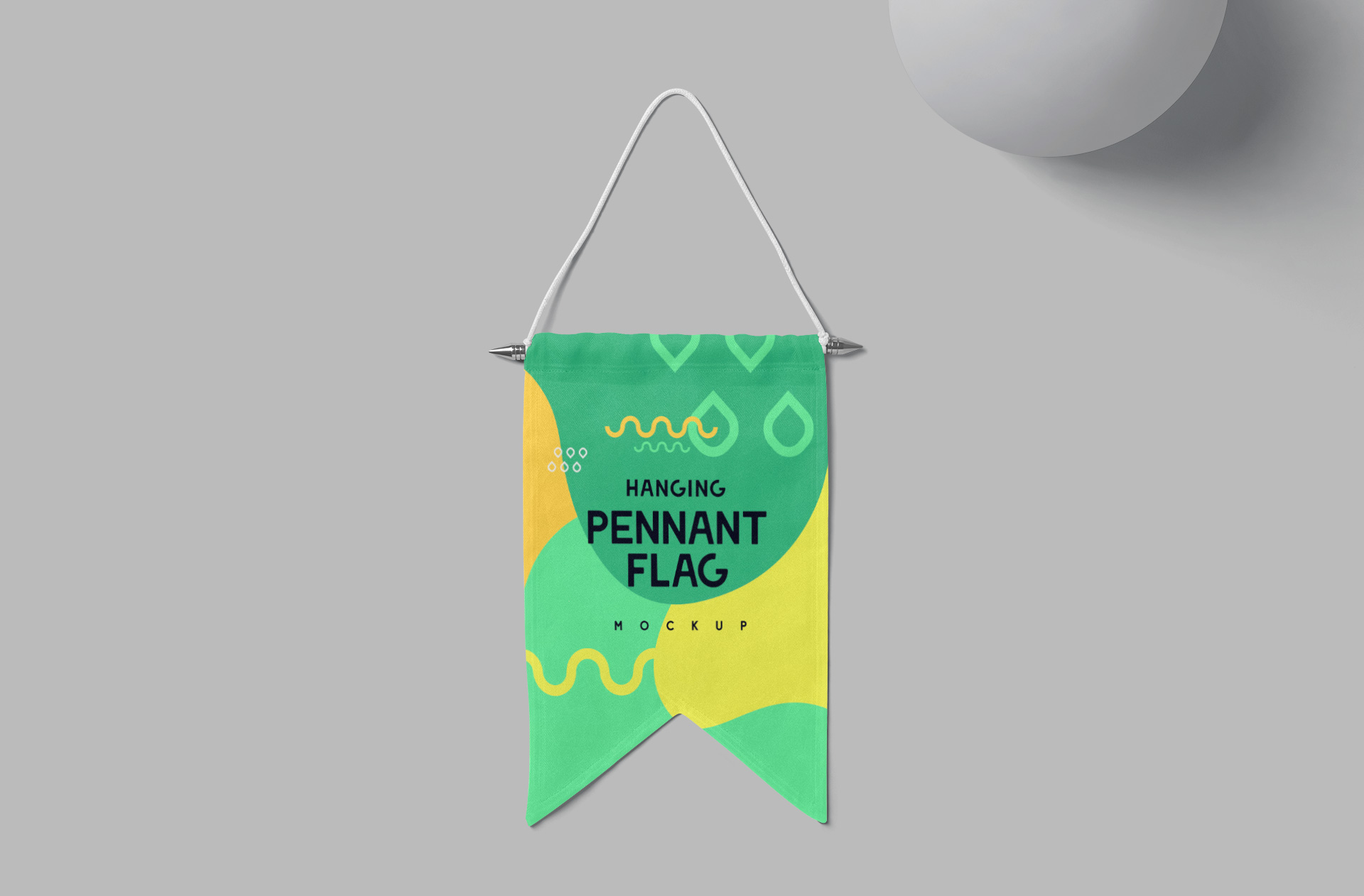 Customizable Hanging Pennant Flag Mockup Design