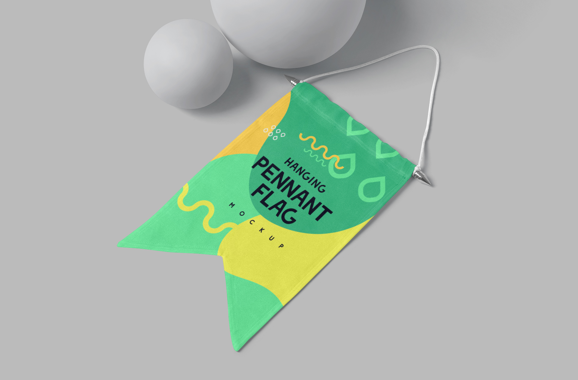 Realistic Fabric Pennant Flag Mockup for Branding