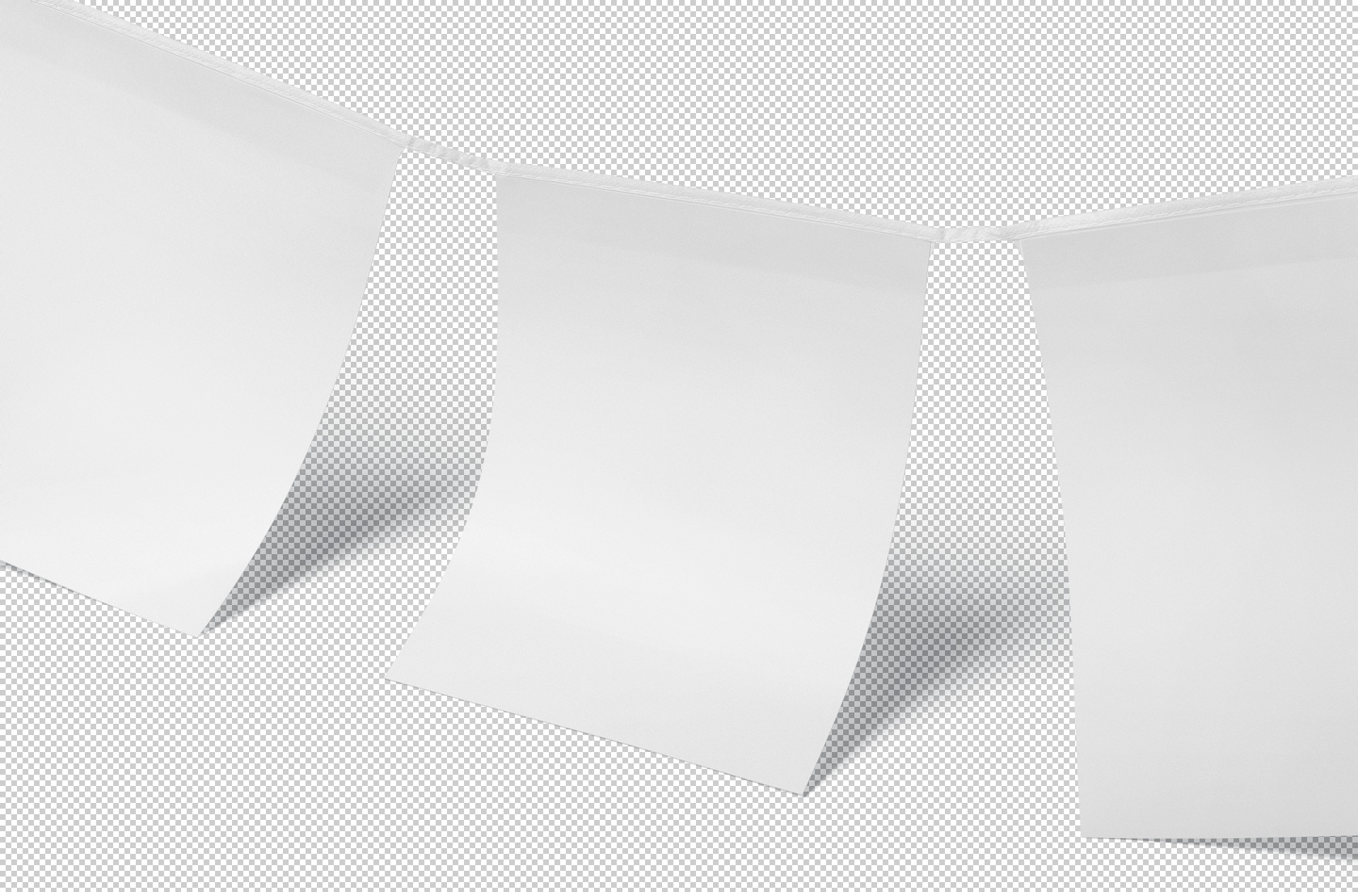 Realistic Flag Garland Mockup with Vibrant Colors