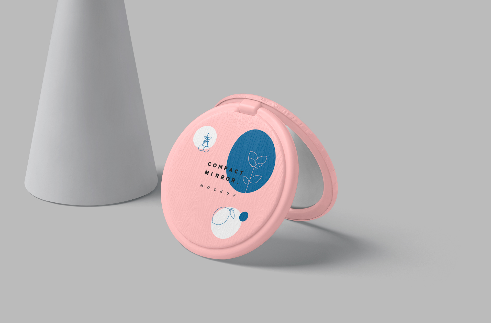 Realistic Portable Compact Mirror Mockup Design