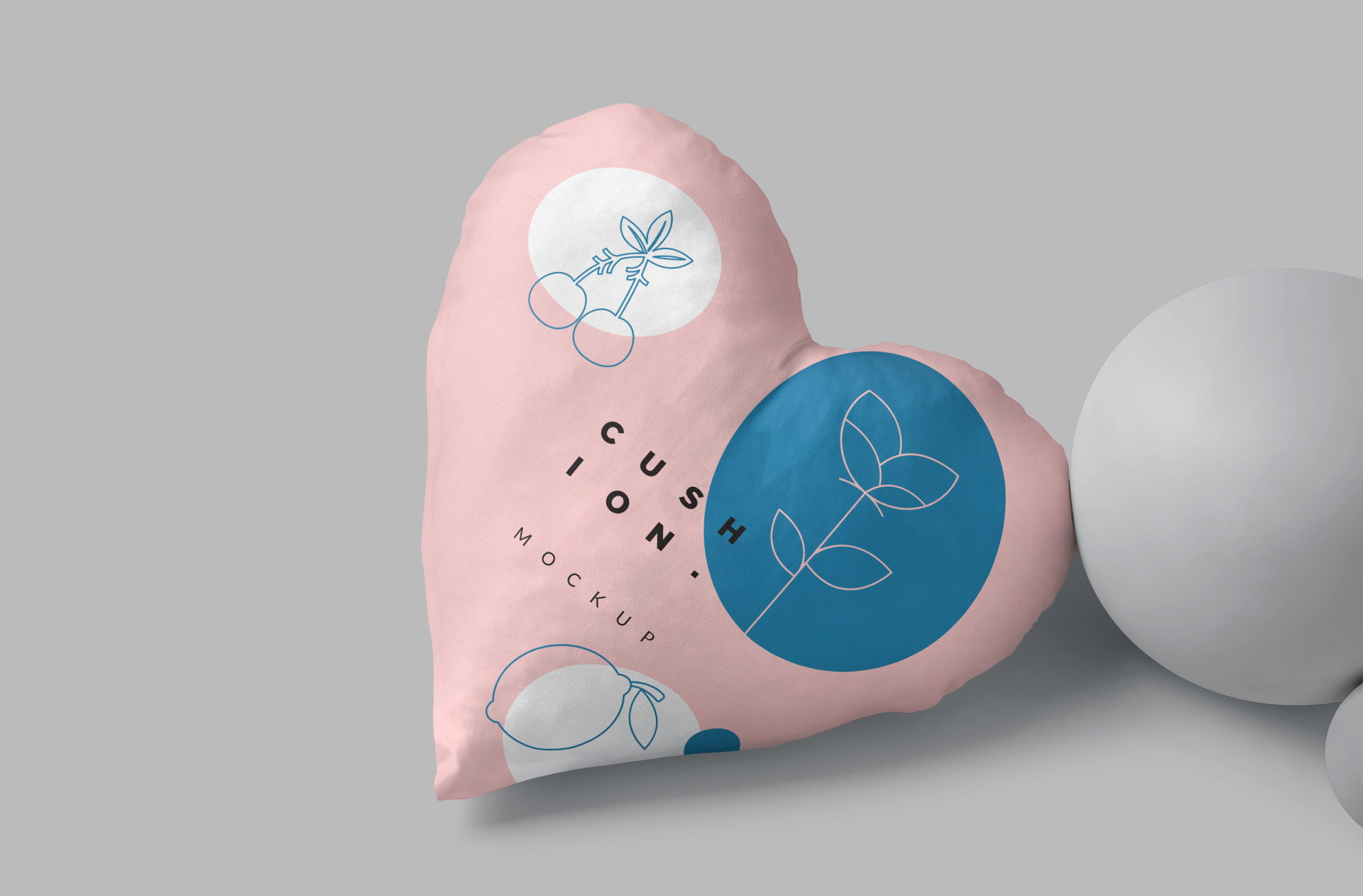Customizable Heart Cushion Mockup for Branding