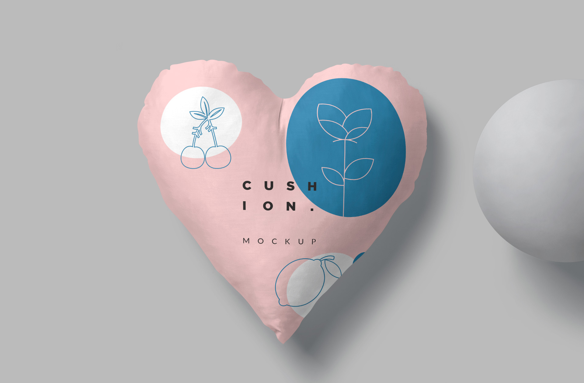 Realistic Heart Cushion Mockup for Home Decor