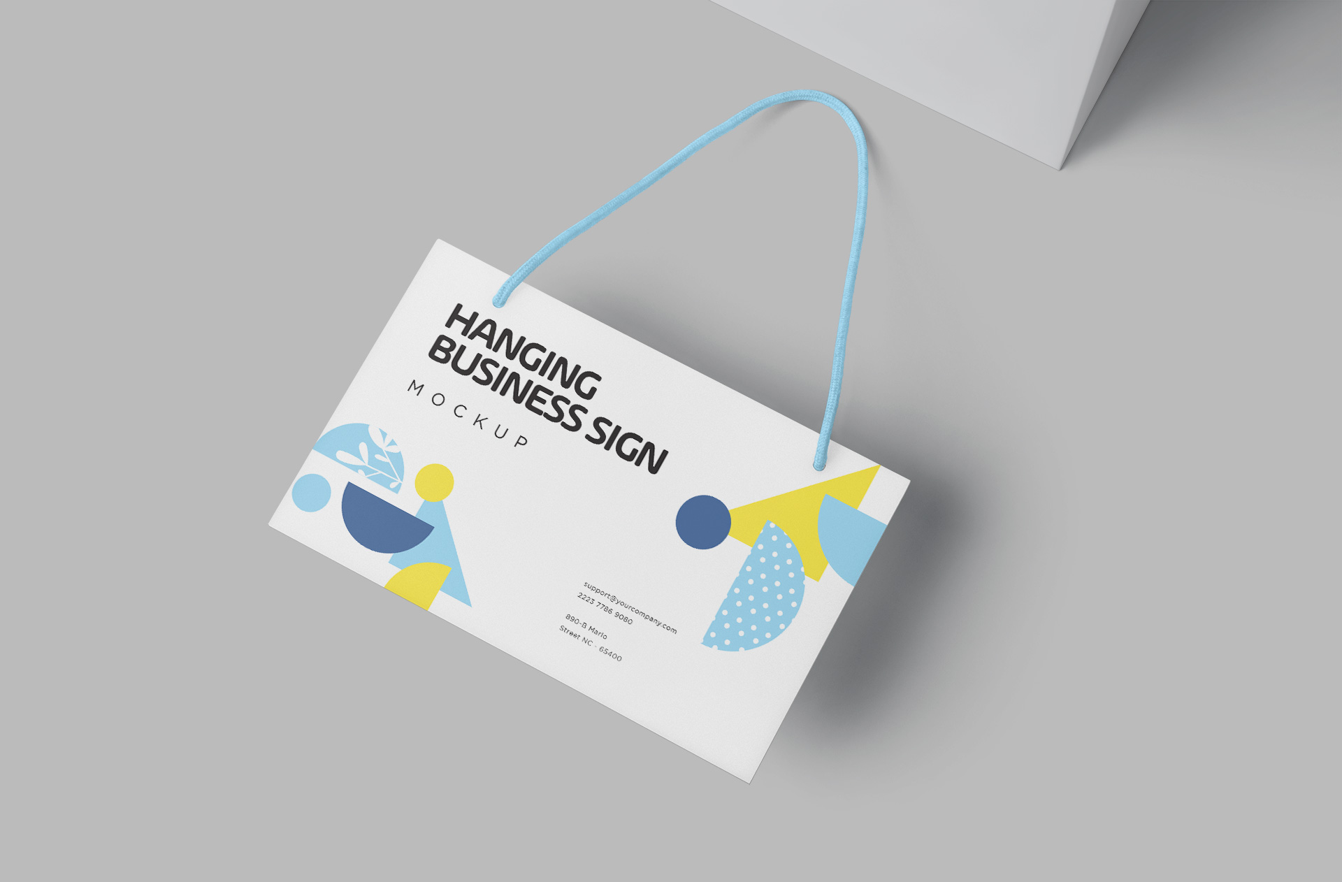 Realistic Hanging Sign Mockup for Storefronts